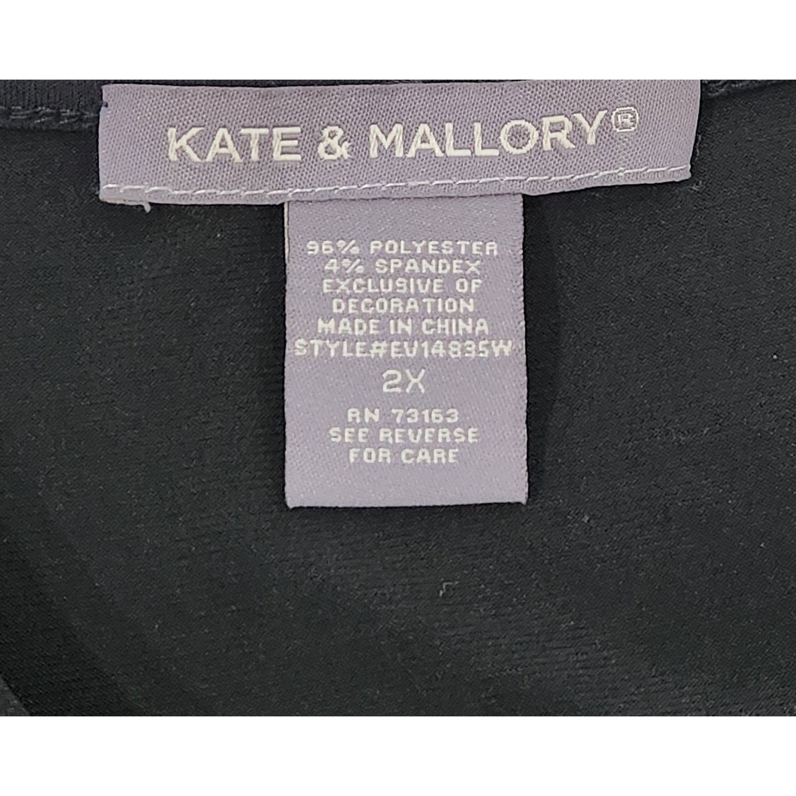 Other Kate & Mallory Black Pull On Shift Midi Dress 2X Plus Flowy Size XXL / US 16-18 / IT 52-54 - 5 Thumbnail