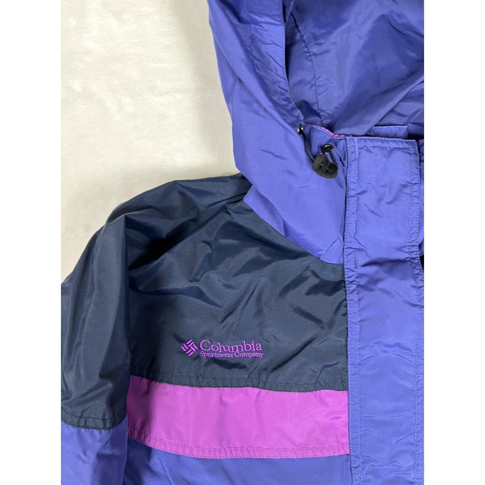 Pinko VINTAGE Columbia Jacket Womens M Purple Navy Pink Hooded Ski Parka 90s Size M / US 6-8 / IT 42-44 - 2 Thumbnail