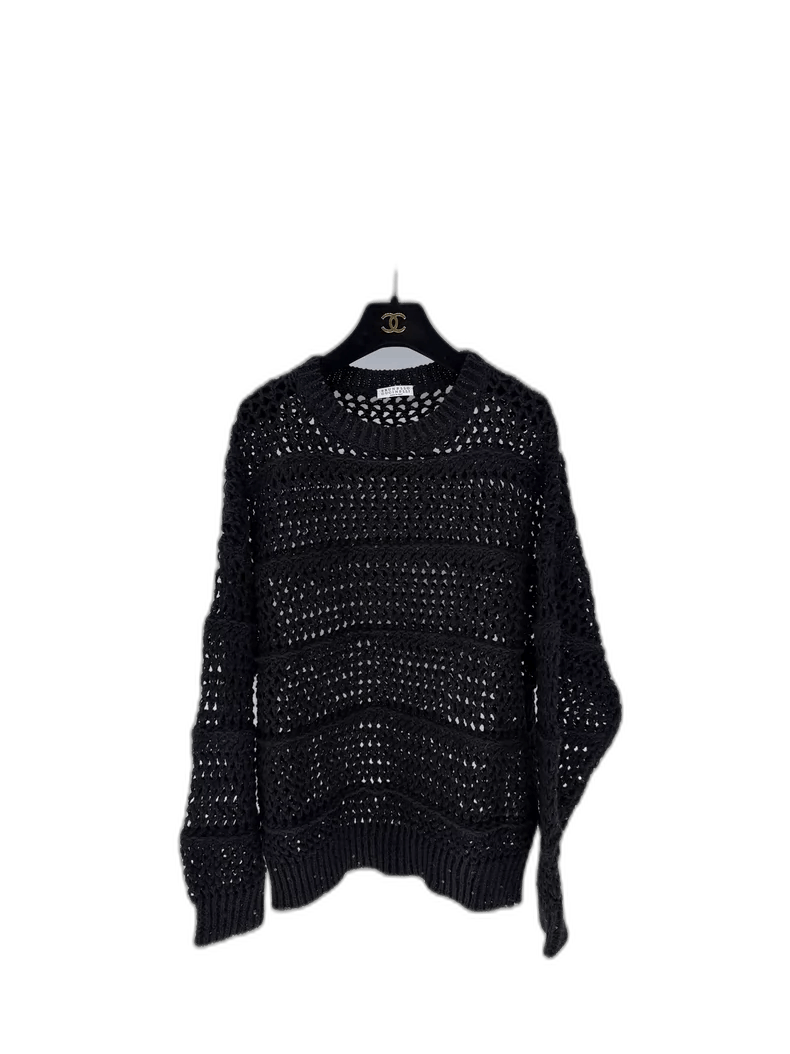 Brunello Cucinelli Brunello Cucinelli Knitted Sheer Top Size L / US 10 / IT 46 - 1 Thumbnail