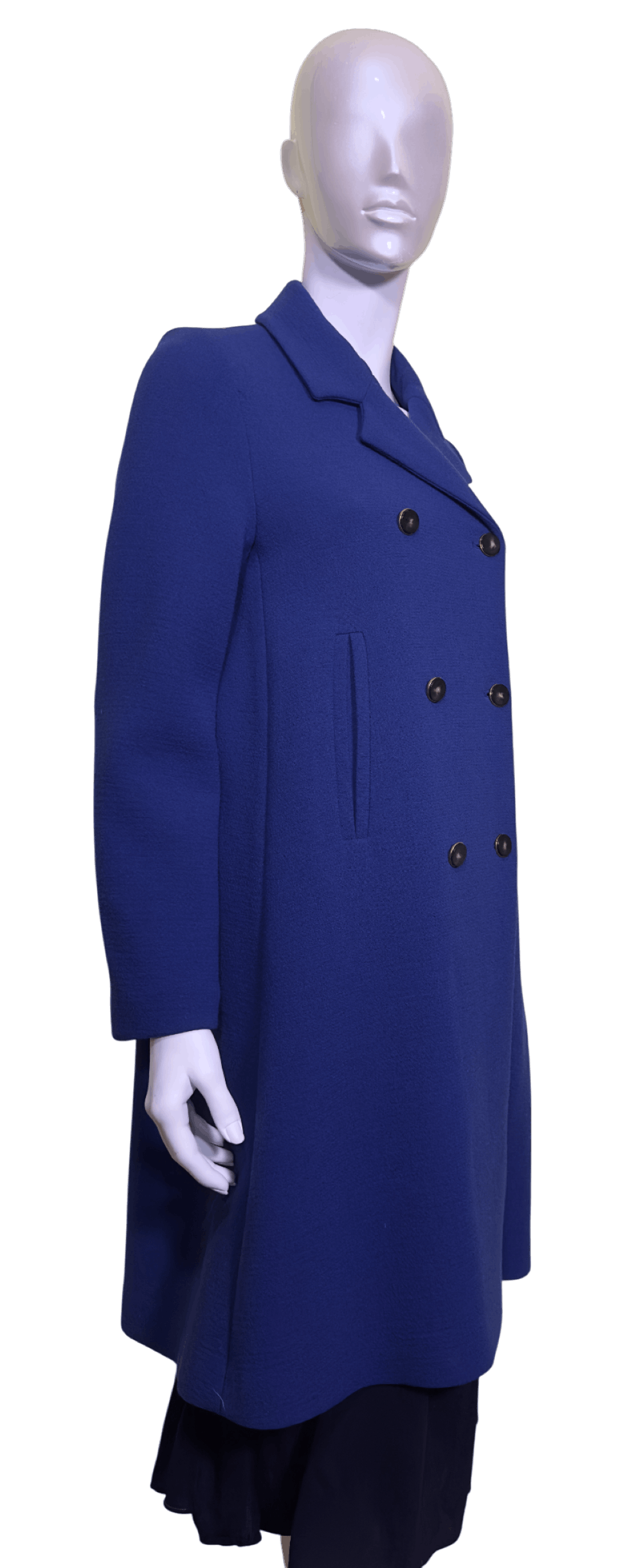 Vanessa Seward Blue Wool Coat Size S / US 4 / IT 40 - 4 Thumbnail