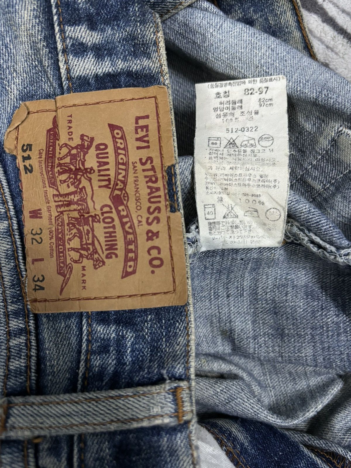 Levi's Vintage 90s Levis 512 Rusty Mud Wash Baggy Distressed Jeans Size US 33 - 20 Thumbnail