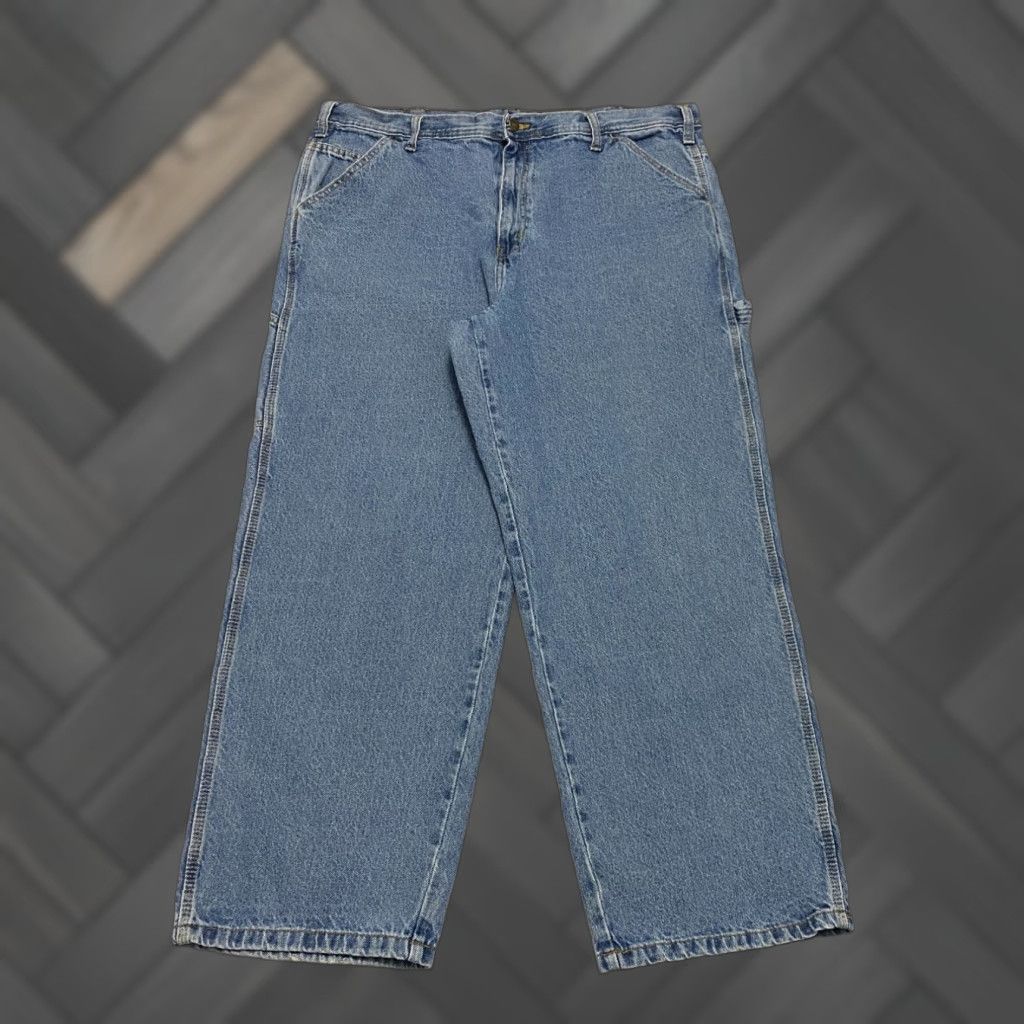 Vintage Rugged Wear Jeans Men 40x30 Carpenter Denim Blue 100% Cotton Relaxed Fit Wide-Leg Jeans Mens Size US 40 / EU 56 - 1 Thumbnail