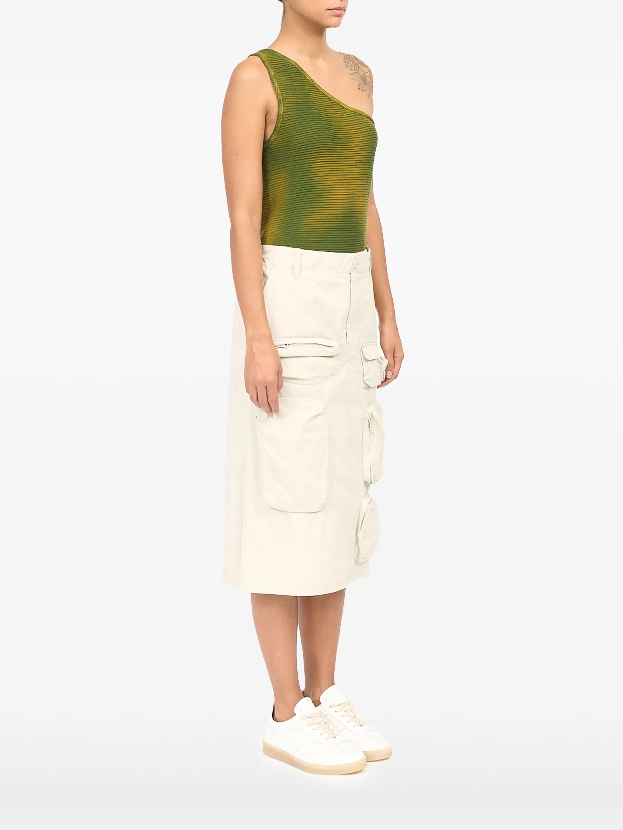 Maison Margiela oc11z0925 Cargo Midi Skirt in White Size 25" / US 0 / IT 36 - 3 Thumbnail