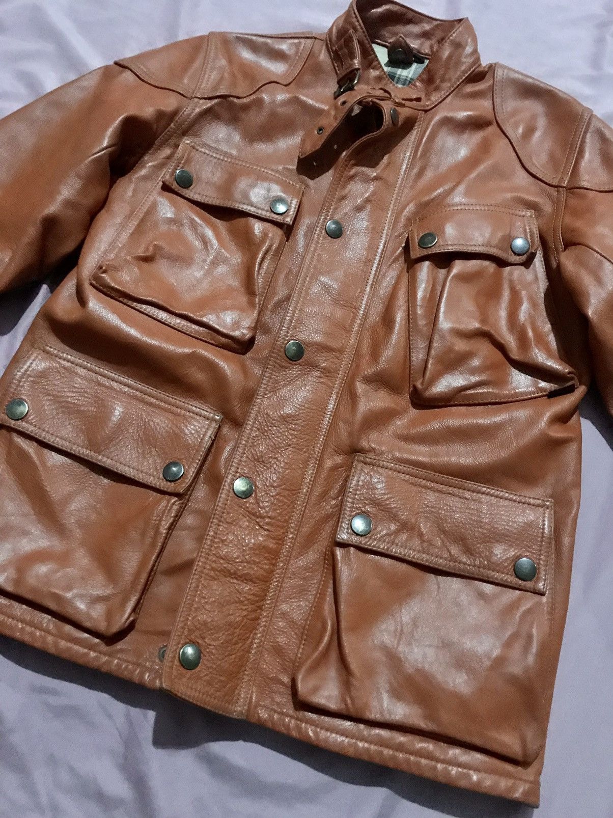 Belstaff BELSTAFF THICK FULL GRAIN VEG TANNED LEATHER JACKET Size US S / EU 44-46 / 1 - 11 Thumbnail