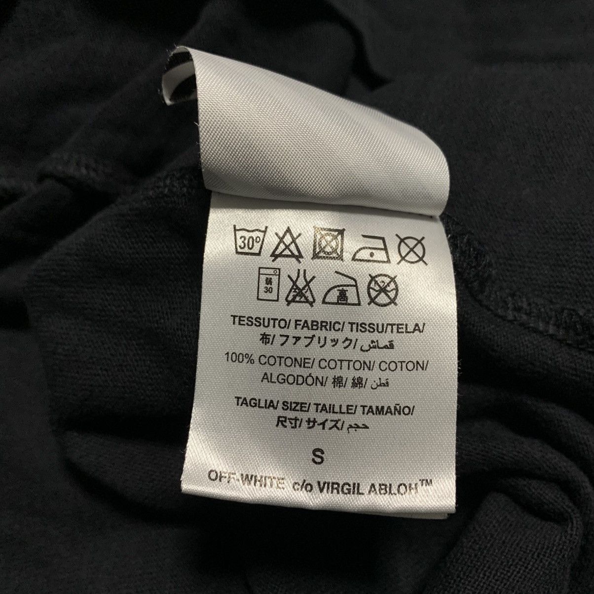 Off White Small Othelo's Stork Bird Black Tee Cut Off Virgil