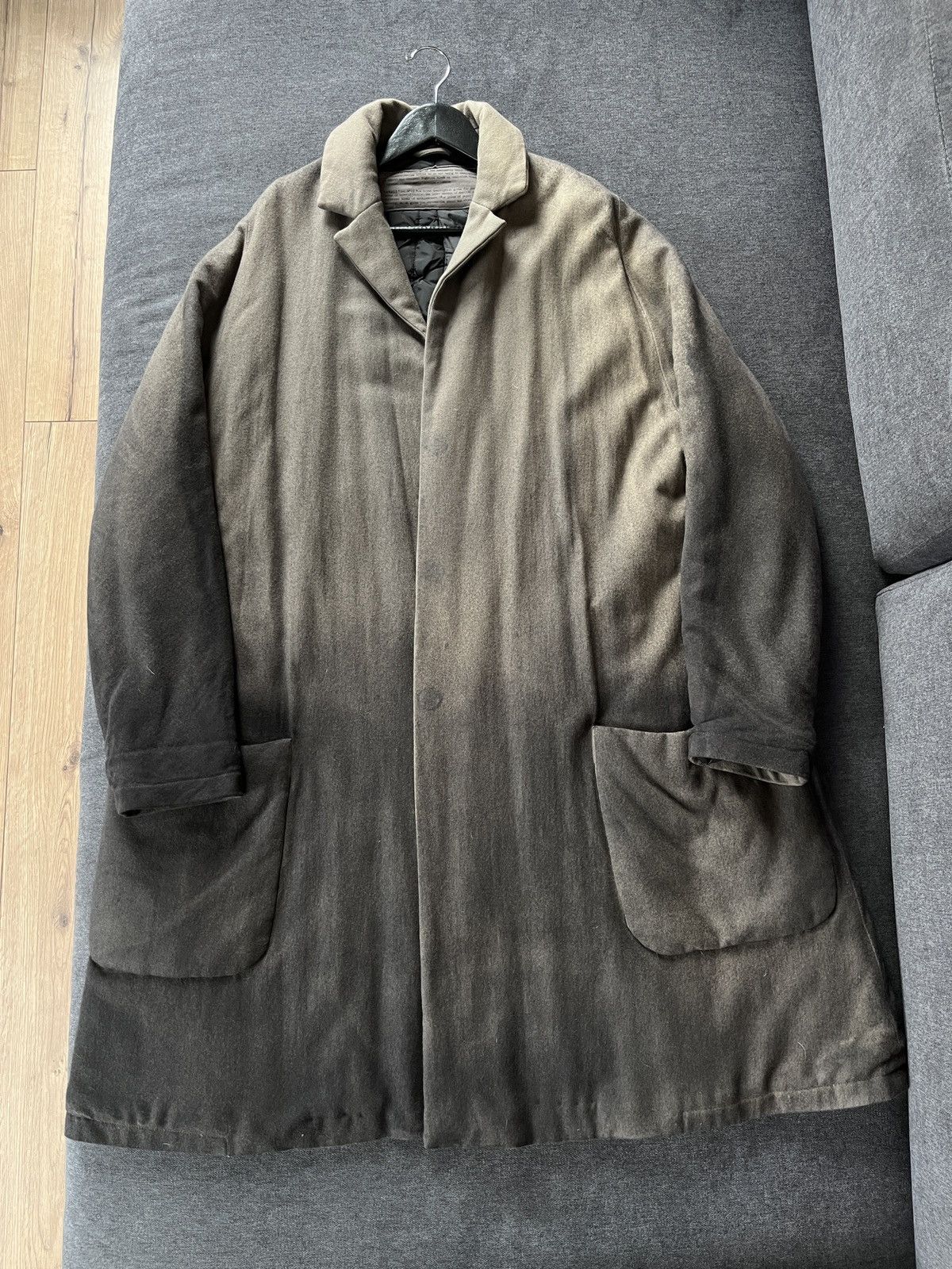 image of Hobo Gradient Kimono Oversized Avant Garde Overcoat in Grey, Men's (Size Small)