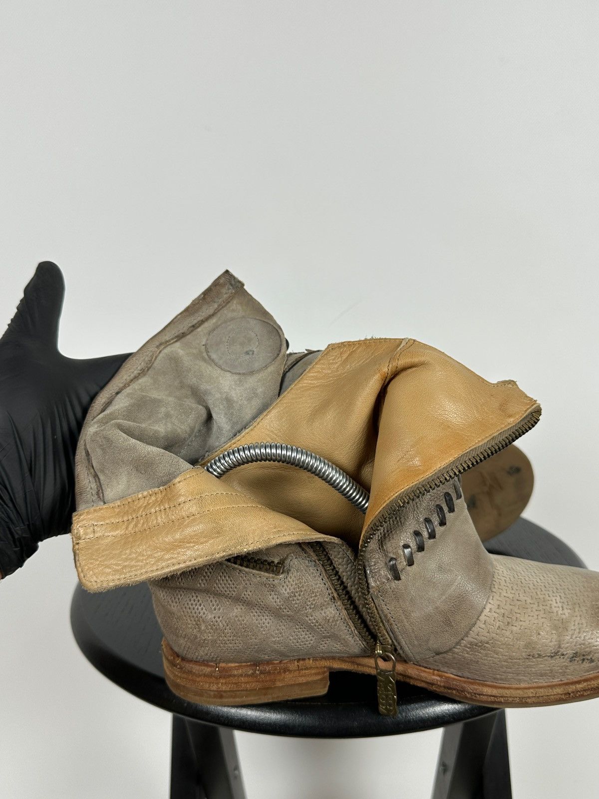 Other A.S.98. Airstep Leather Biker Zip Ankle Boots Size US 7 / IT 37 - 20 Thumbnail