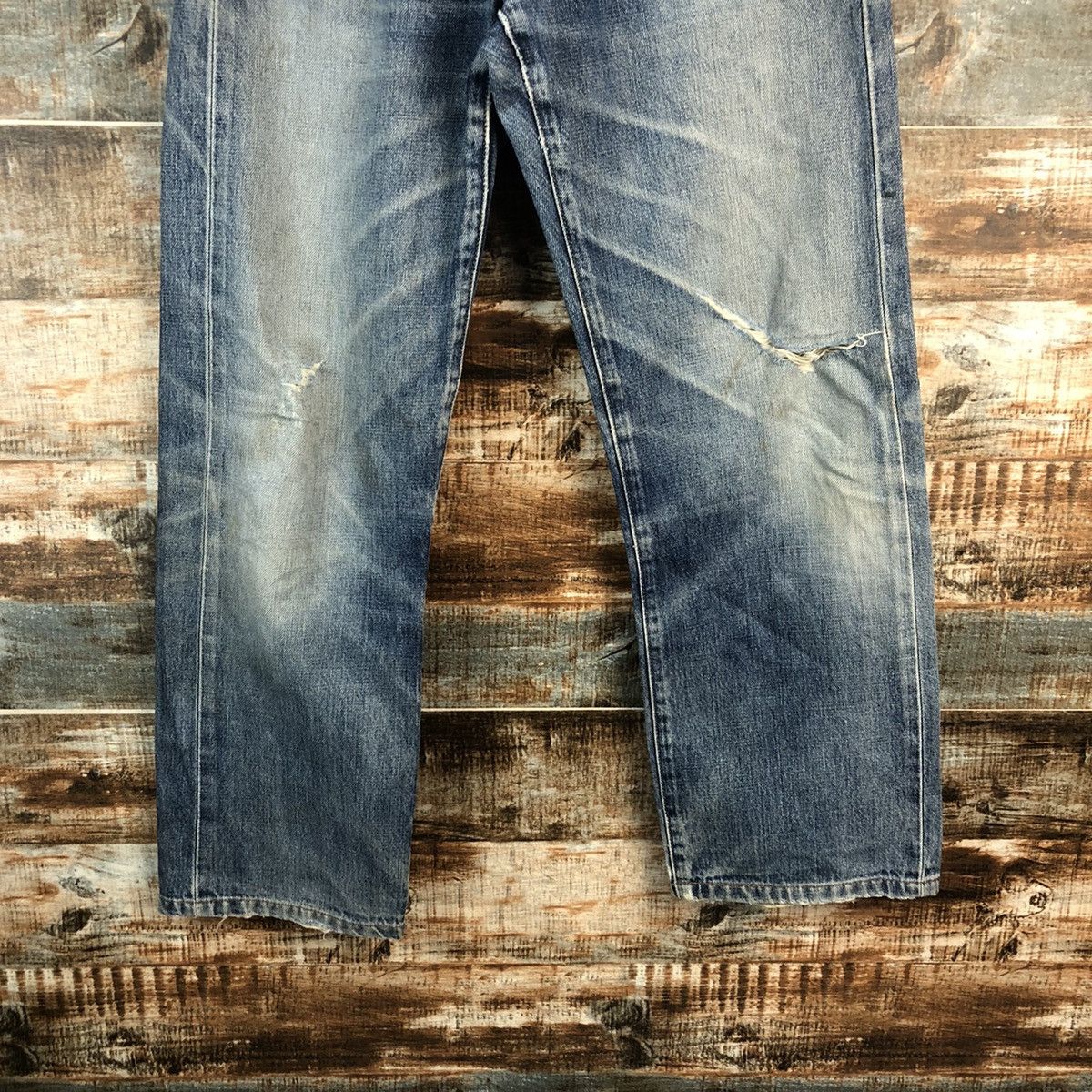 Levi's D Levis 504 Big E selvedge Distressed Denim Pants #A2579 Size US 29 - 6 Thumbnail