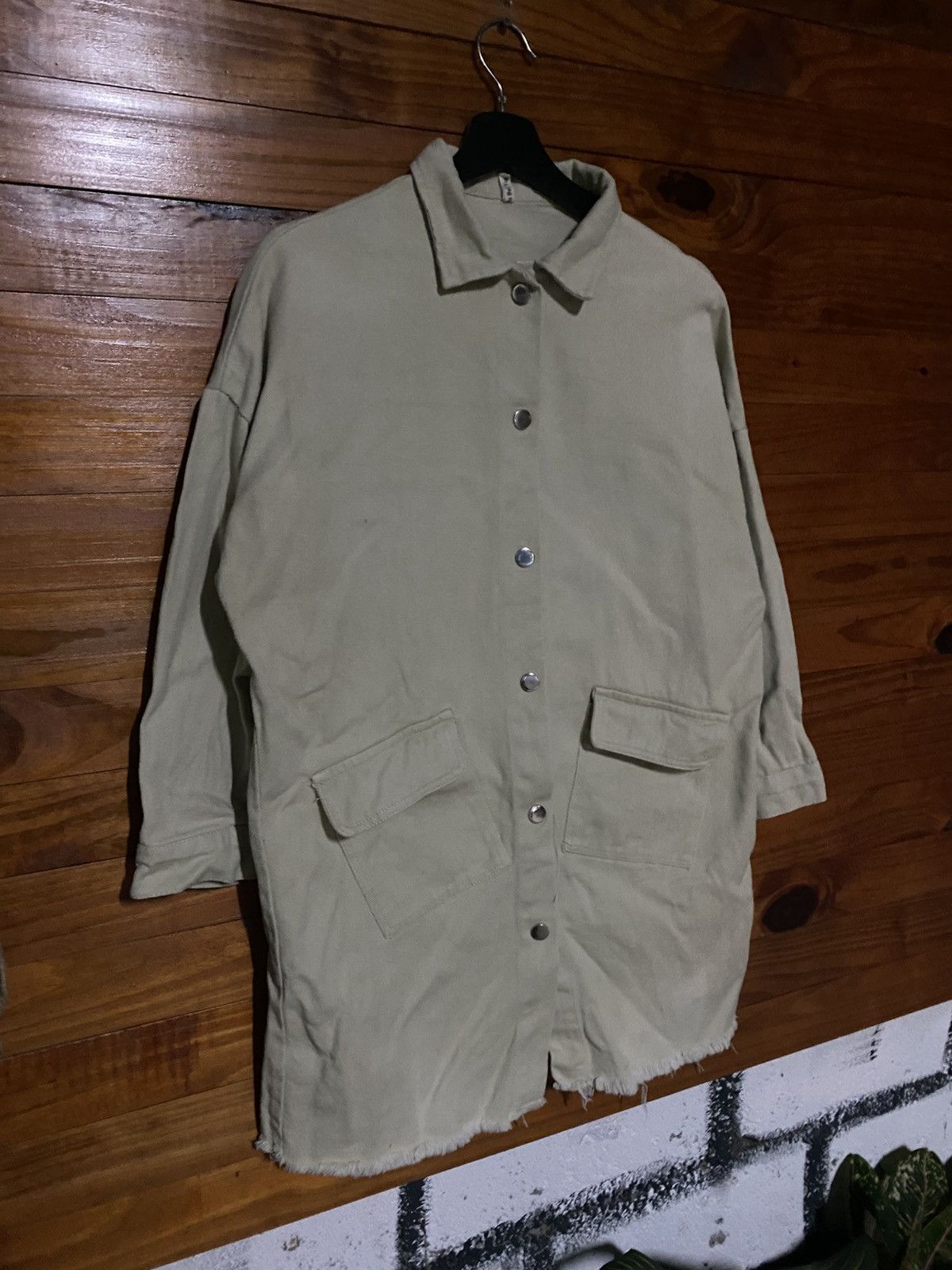 Japanese Brand Ou Bei Yi Distressed Back-Slashed Long Shirt Jacket Grunge Size L / US 10 / IT 46 - 6 Thumbnail