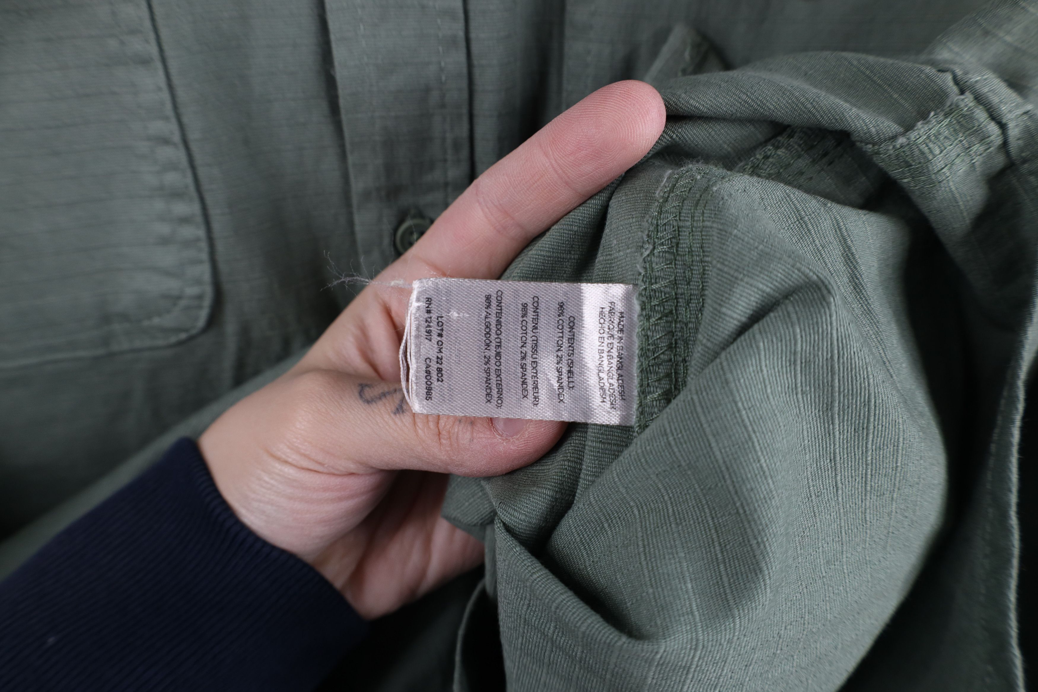 Onia × Vintage Onia Terrain Ripstop Collared Button Shirt Green Cotton Size US L / EU 52-54 / 3 - 10 Thumbnail