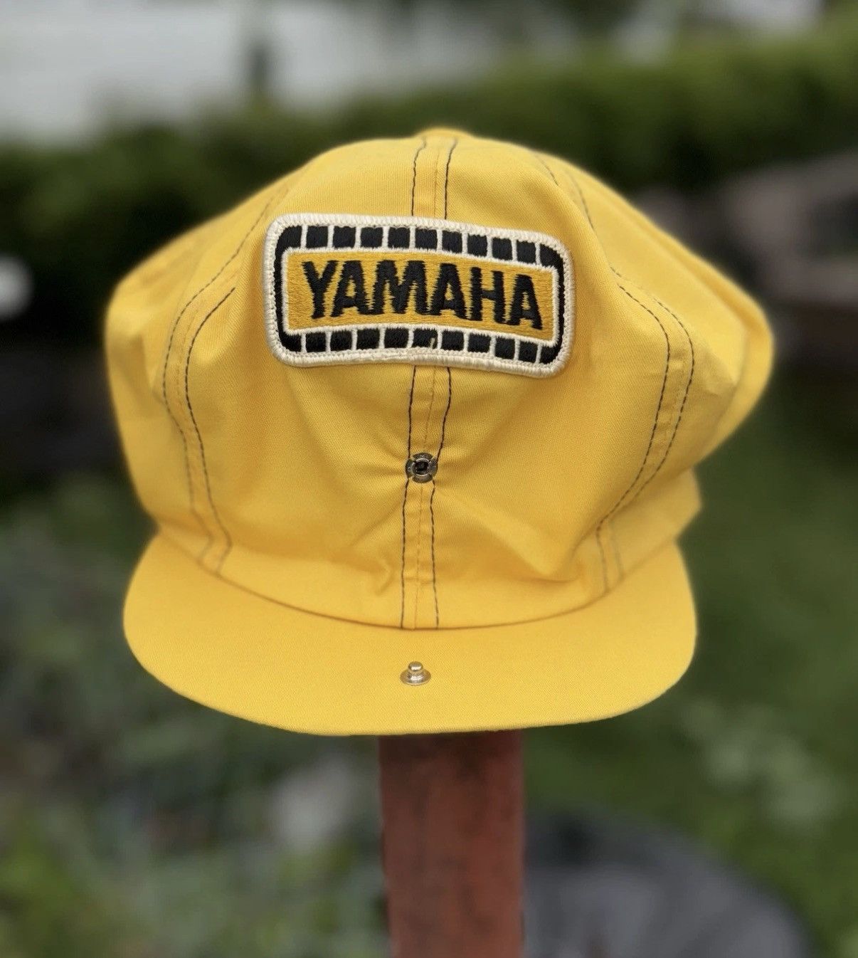 Yamaha Vintage Yamaha Patch Yellow Newsboy Flat Hat Cap w/ Button Size ONE SIZE - 1 Thumbnail