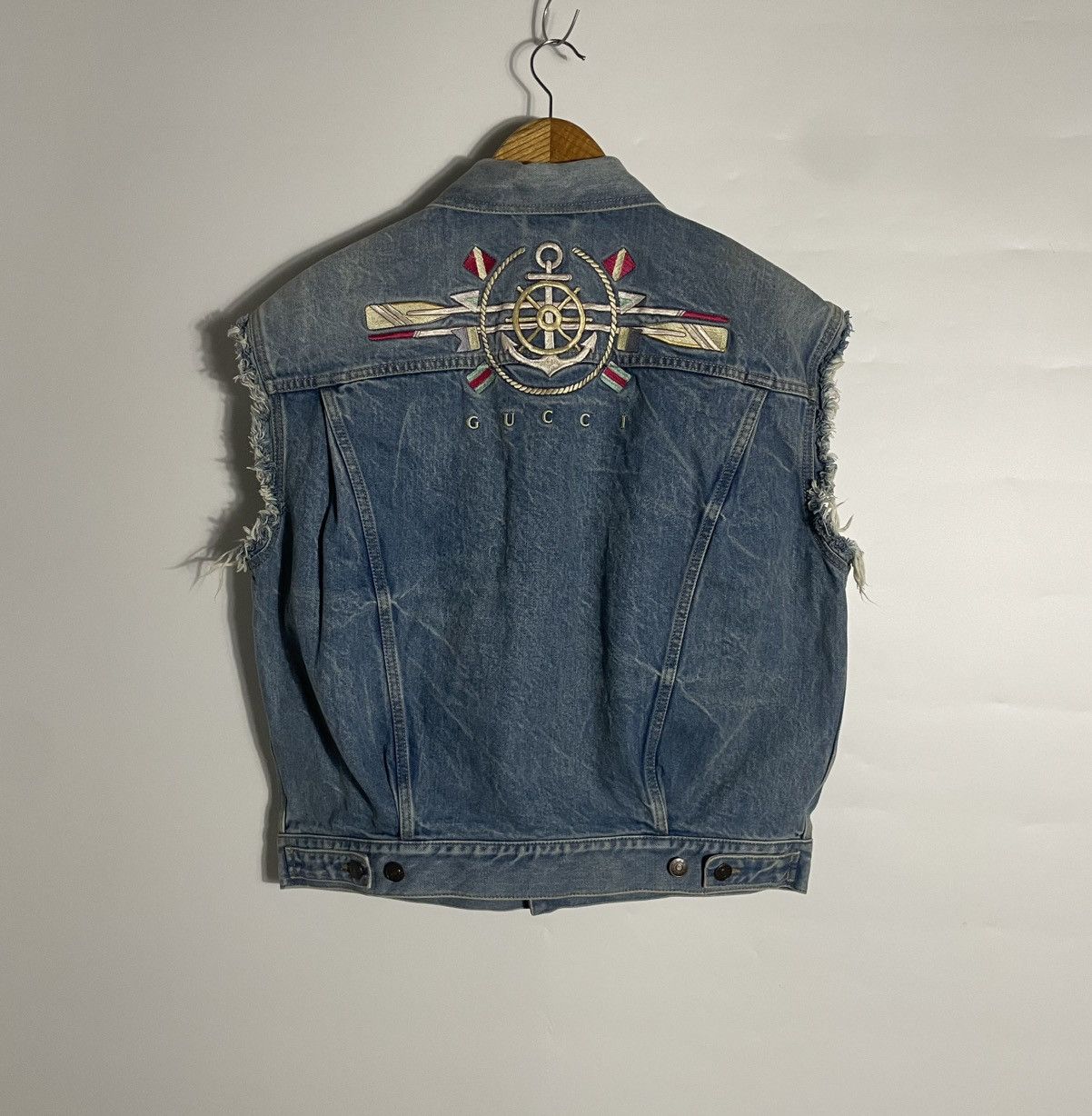Gucci Gucci S/S20 Blue Denim Naval Theme Vest Size US S / EU 44-46 / 1 - 2 Thumbnail