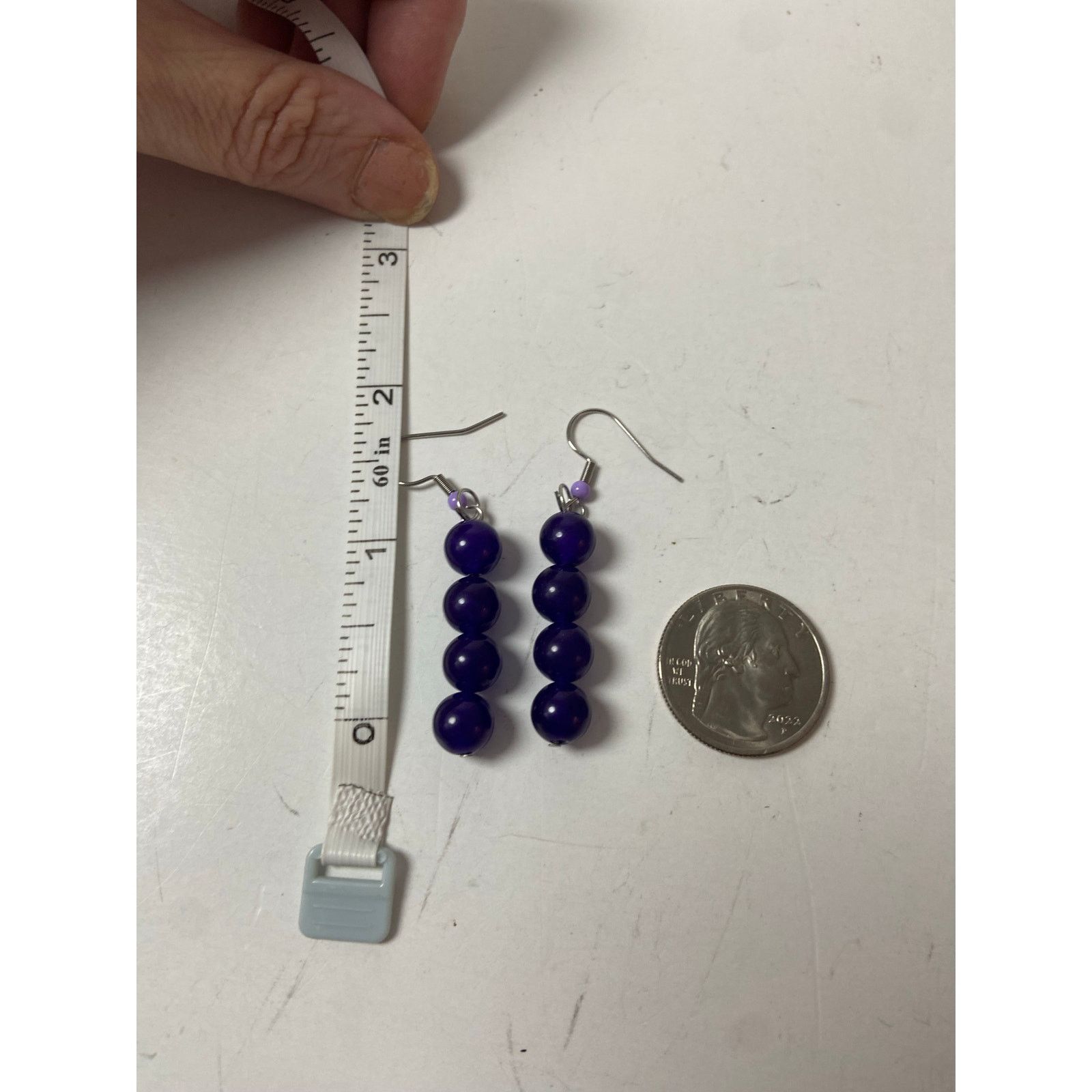 Handmade Handmade Purple Agate Earrings - Boho Style & Healing Size ONE SIZE - 3 Thumbnail