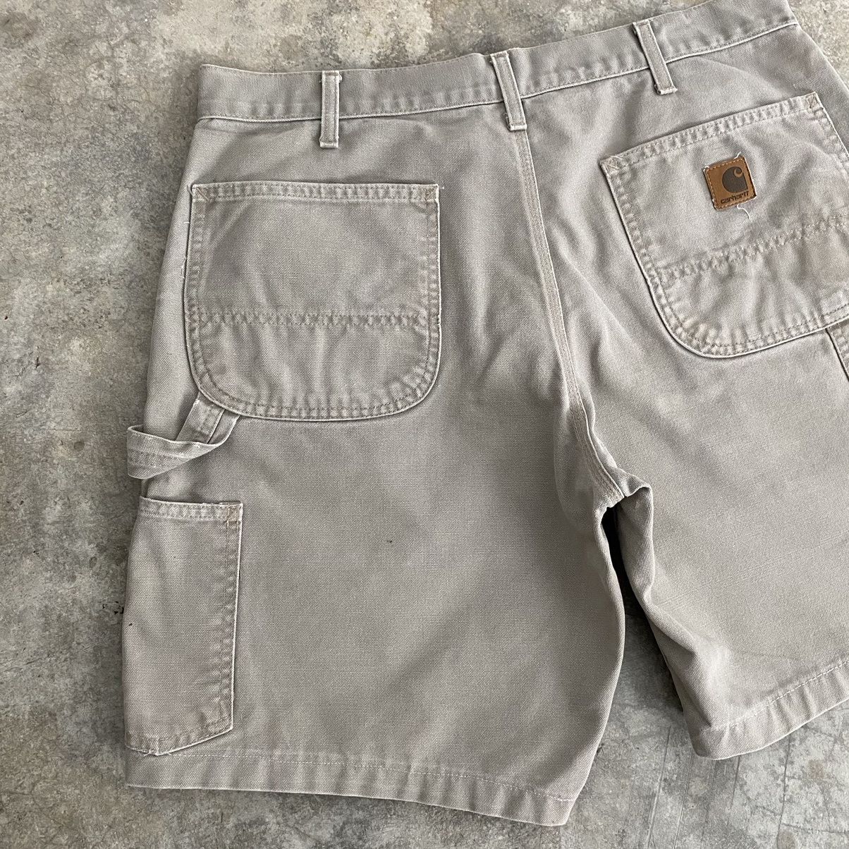 Carhartt VTG Carhartt Desert Grey Dirty Baggy Carpenter Shorts Jorts Size US 34 / EU 50 - 13 Thumbnail