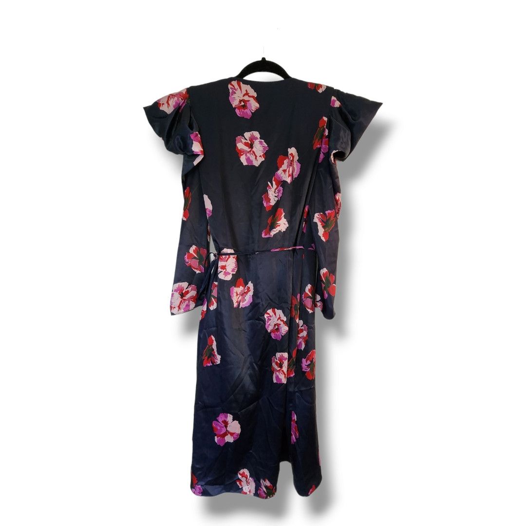 Joie Joie Miltona Navy Blue Floral Midi Wrap Dress Size Small Size S / US 4 / IT 40 - 17 Thumbnail
