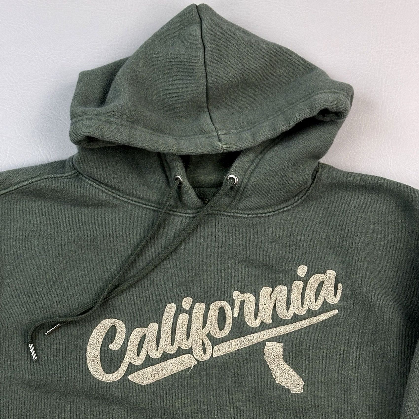Vintage State of Mine Hoodie Mens XL Green California Logo Spellout Pullover Sweatshirt Size US XL / EU 56 / 4 - 2 Thumbnail