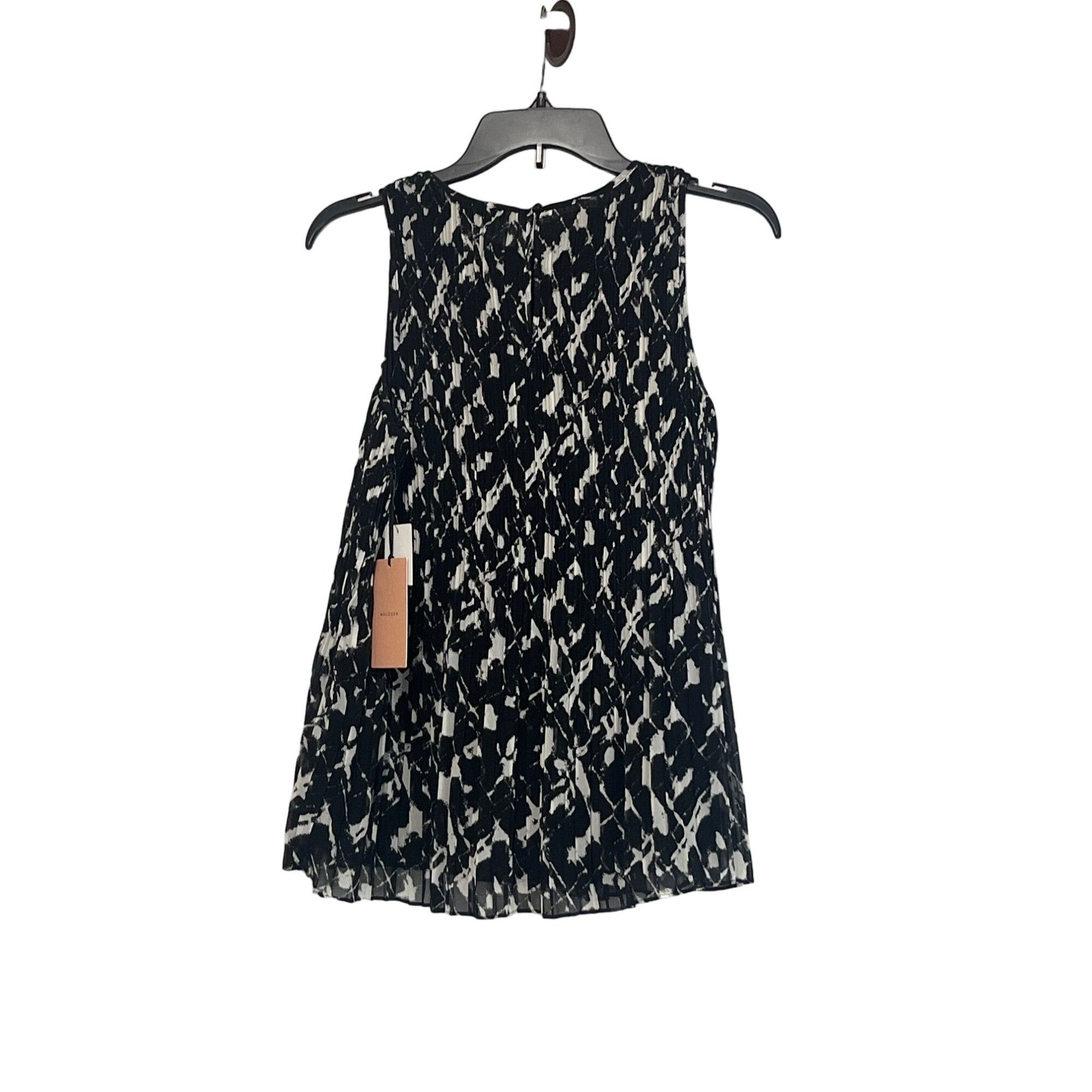 Other Halogen(R) Sleeveless Pleated Georgette Top in Black- Ivory Size XS / US 0-2 / IT 36-38 - 5 Thumbnail
