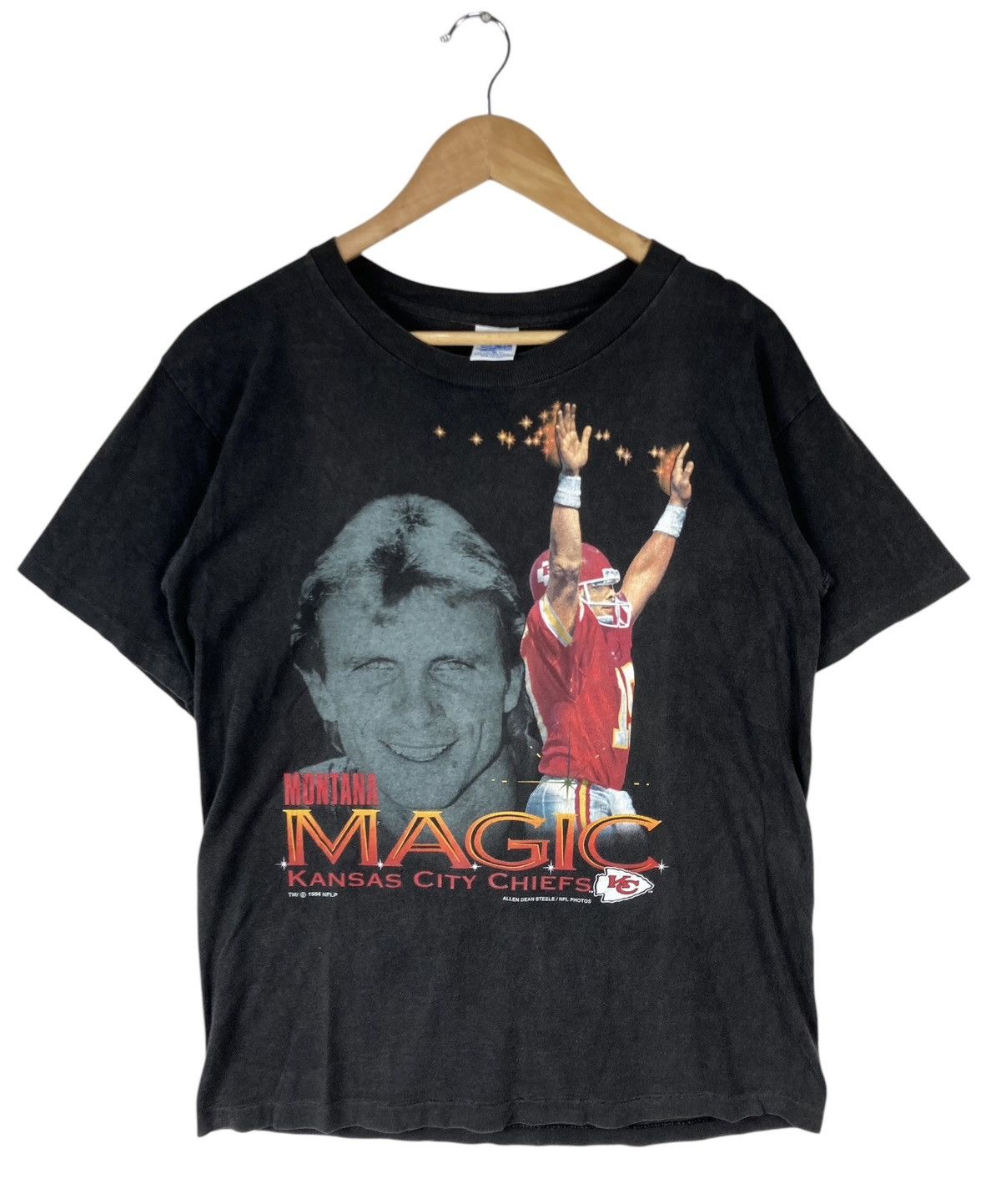 NFL × Salem Sportswear × Vintage Vintage 90s Kansas City Chiefs Joe Montana Salem Tag Tee Size US M / EU 48-50 / 2 - 2 Thumbnail