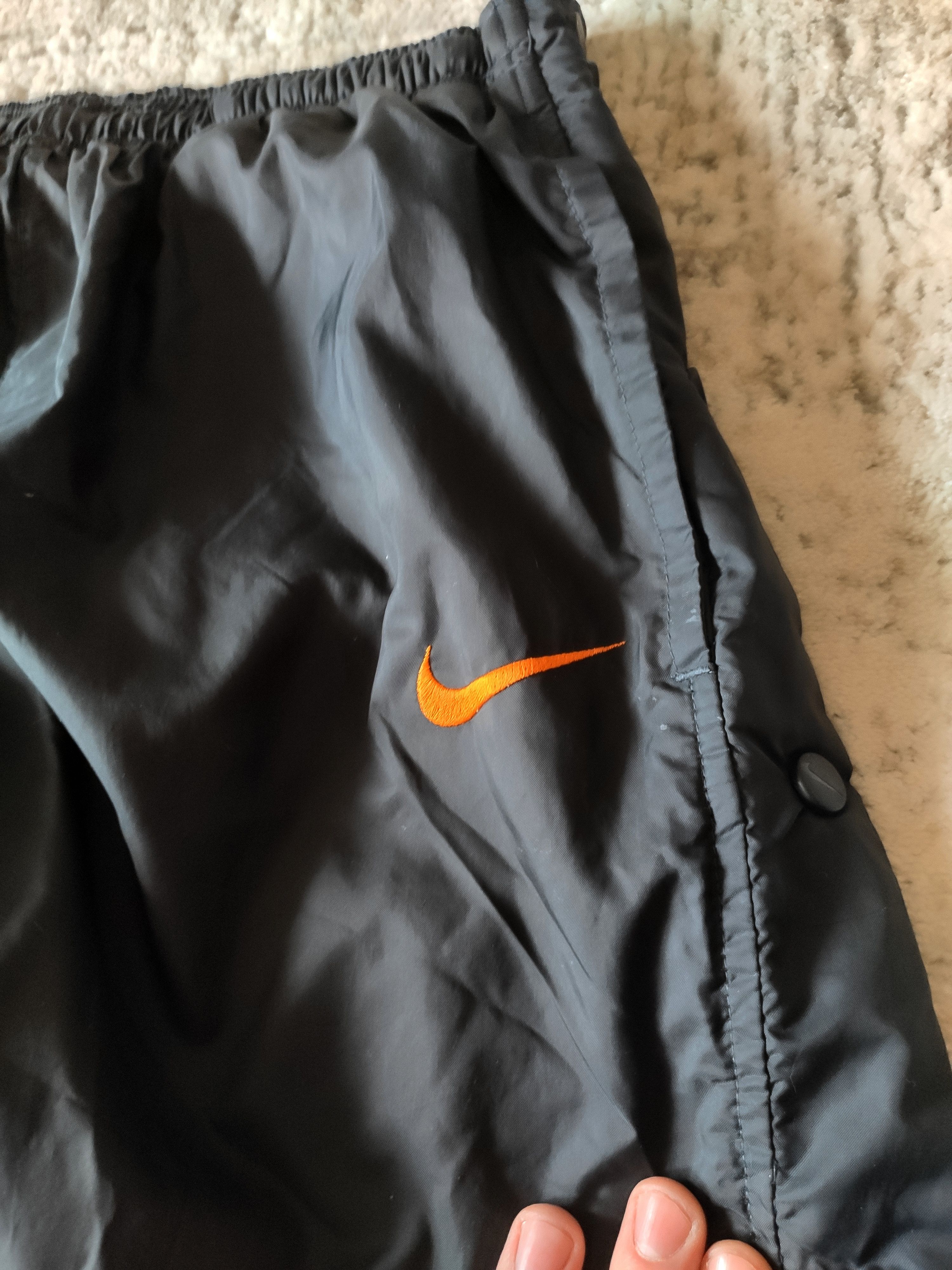 Nike × Vintage Nike vintage trackpants sweatpants 90s black button swoosh M Size US 32 / EU 48 - 2 Thumbnail