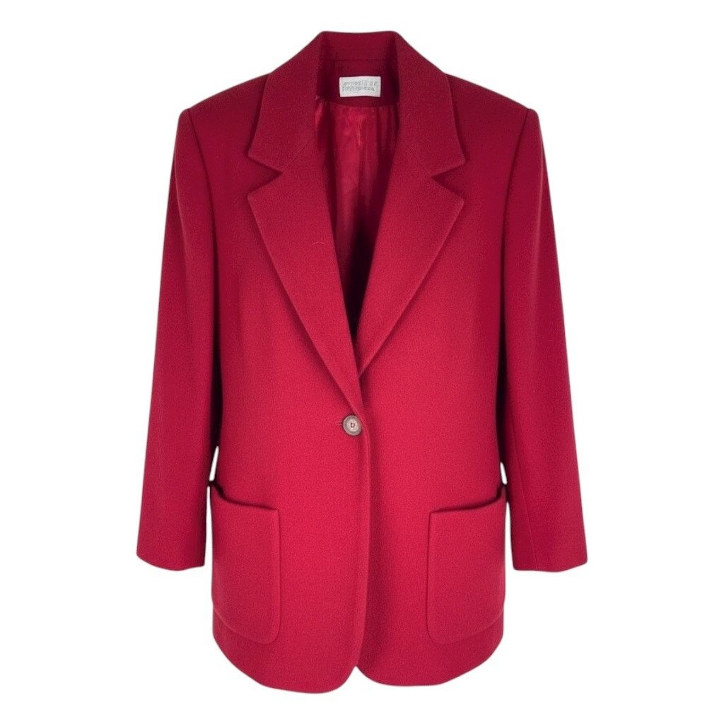 Lands' End Lands' End Wool Cashmere Blend Blazer Red SIze 10 Size L / US 10 / IT 46 - 1 Thumbnail