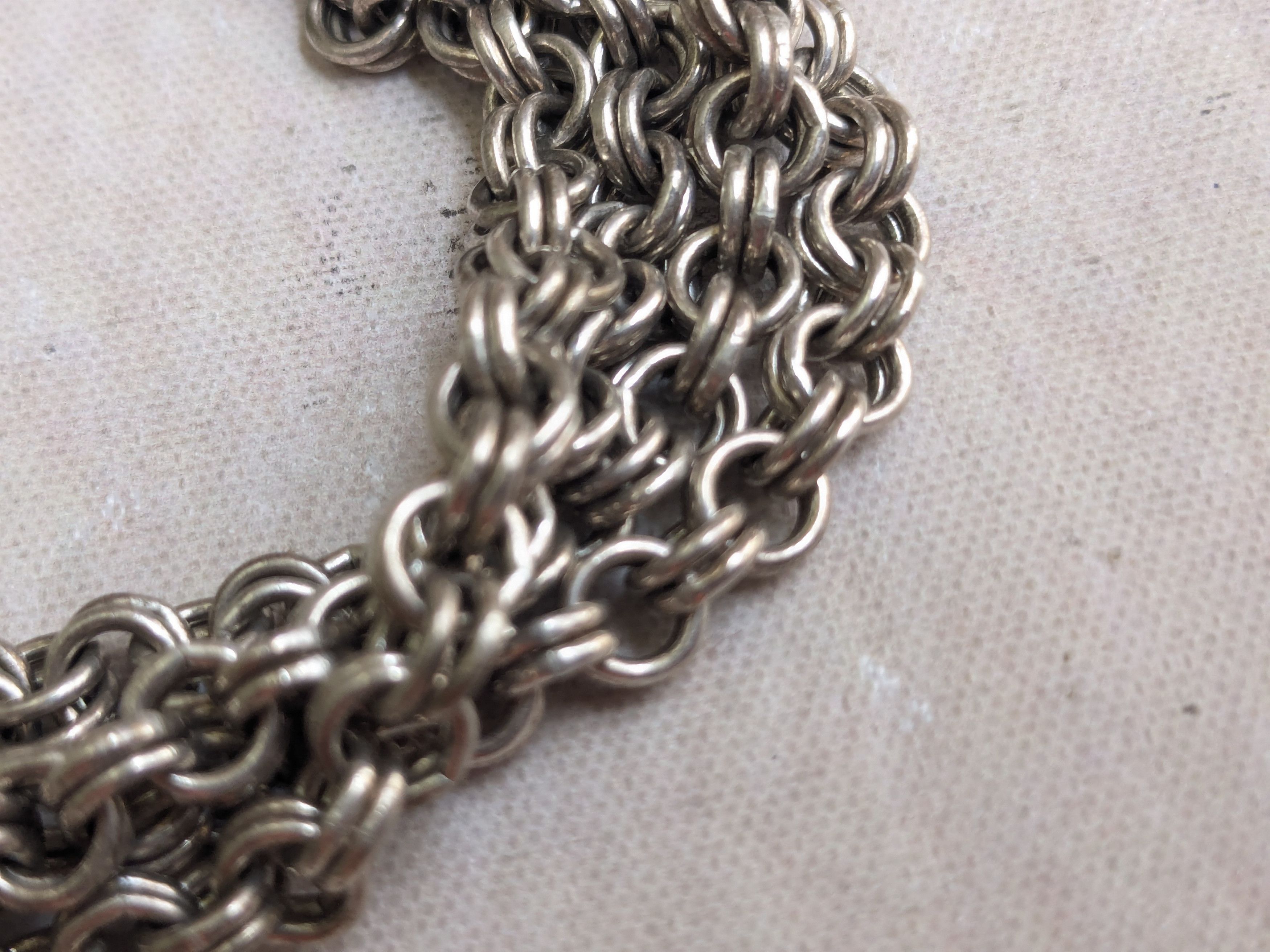 Jewelry Vintage Sterling Silver Necklace Double Rolo Biker 32" Size ONE SIZE - 8 Thumbnail