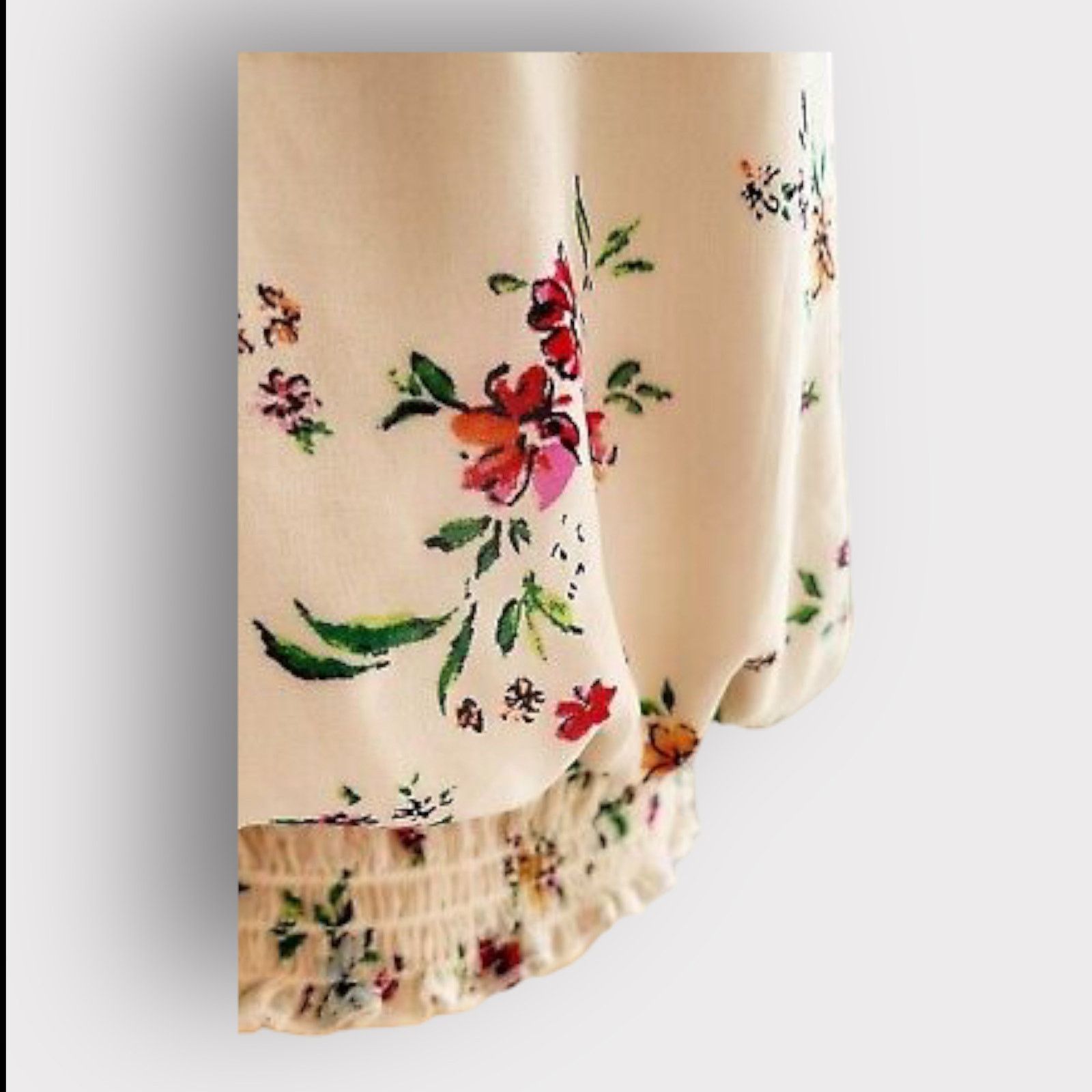 Nordstrom Lily White Floral Off-the-Shoulder Crop Top | Large Size L / US 10 / IT 46 - 12 Thumbnail