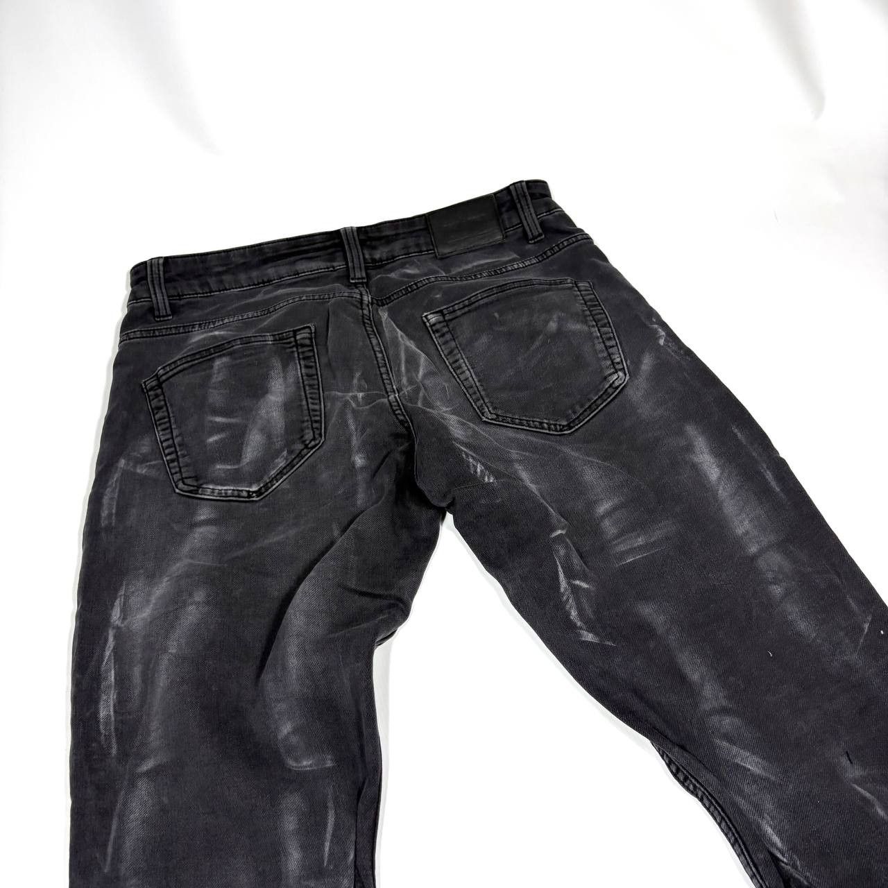 Japanese Brand Custom Black Baggy Distressed Jeans Painted Wide Leg Size US 31 - 4 Thumbnail