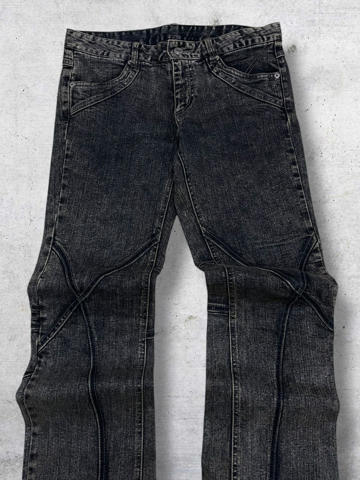 Tornado Mart JAPAN ARCHITECTURAL ADORE GOTHIC FLARE 90S DESIGNER DENIM Size US 30 / EU 46 - 6 Thumbnail