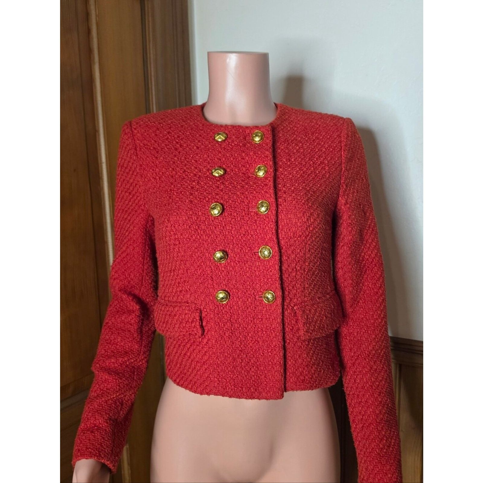 Veronica Beard Veronica Beard Bentley Tweed Tailored Jacket Red 0 Size XS / US 0-2 / IT 36-38 - 5 Thumbnail