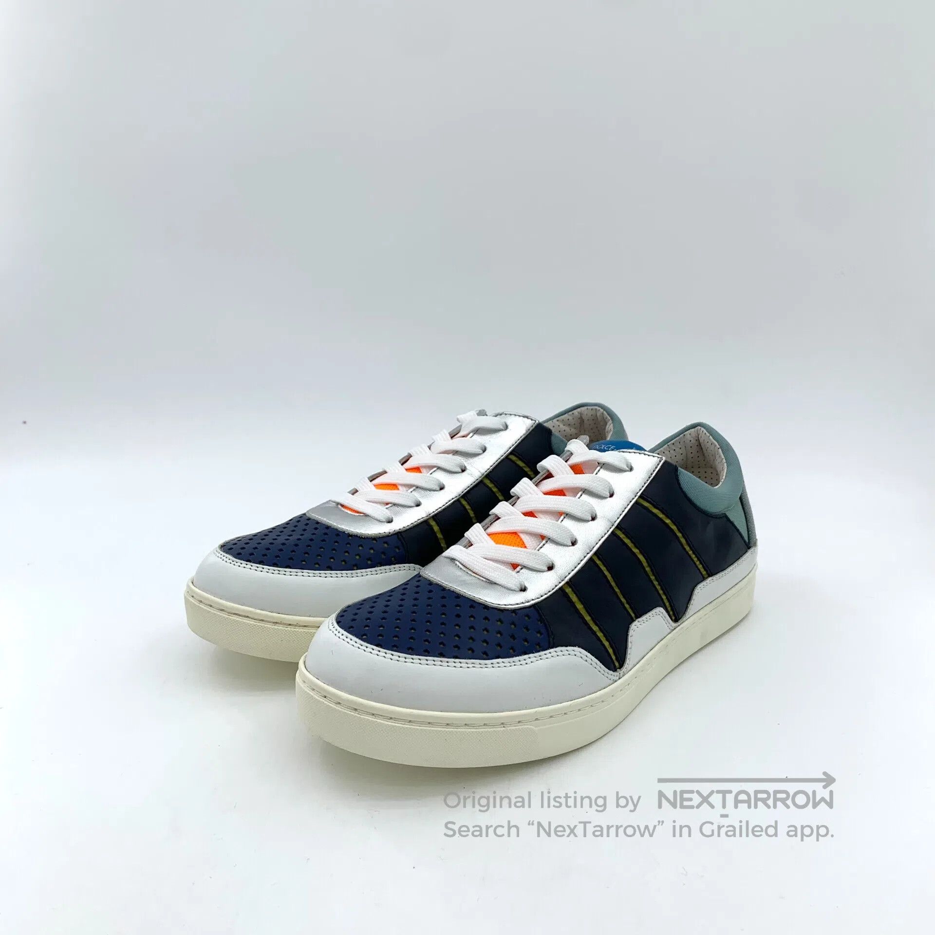 Dolce & Gabbana Dolce Gabbana Navy blue mesh leather lace-up casual flat s Size US 9.5 / EU 42-43 - 1 Thumbnail