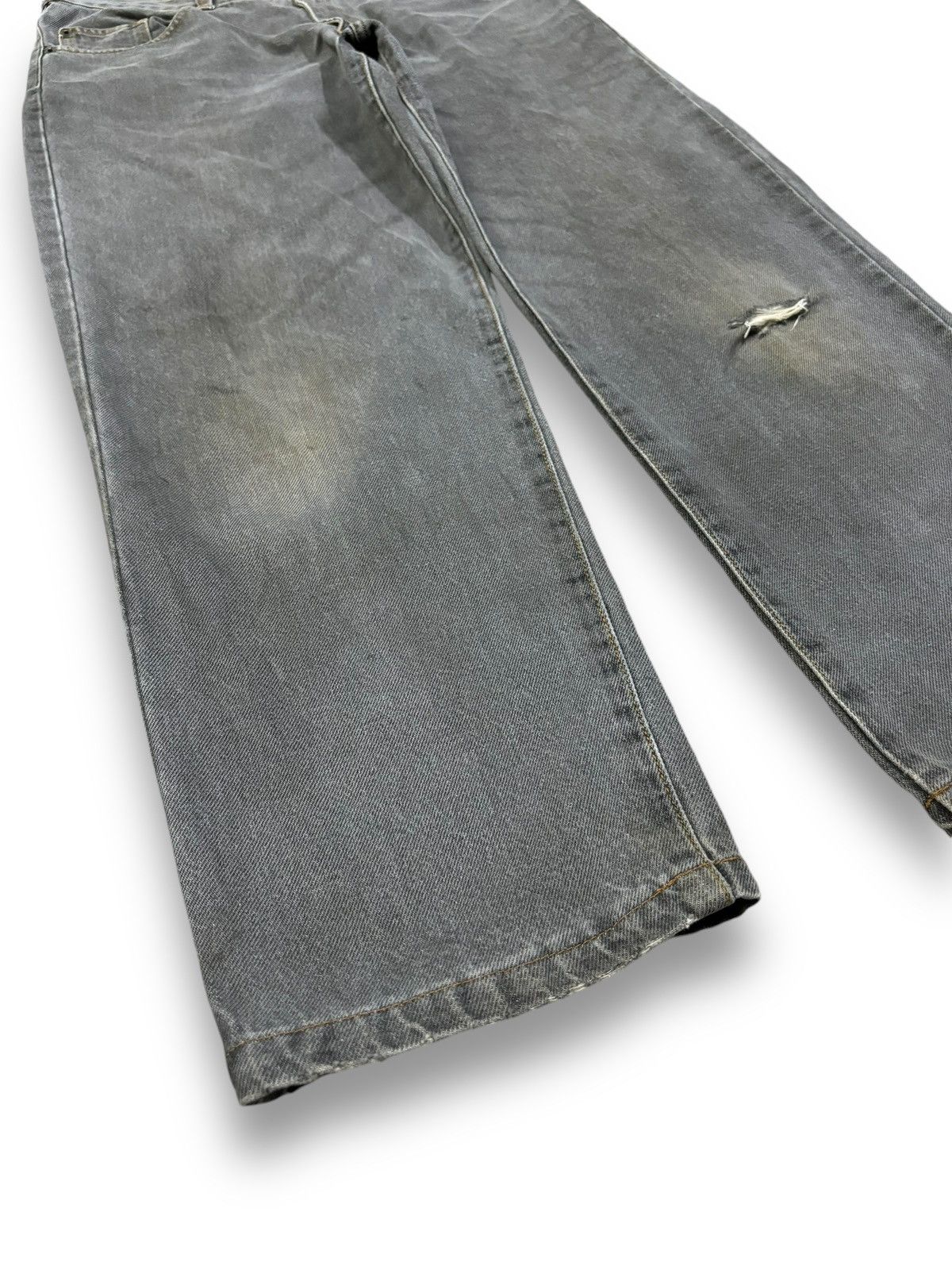 Uniqlo Vintage 90s Uniqlo Dirty Faded Loose Taper Ripped Jeans Size US 32 / EU 48 - 8 Thumbnail