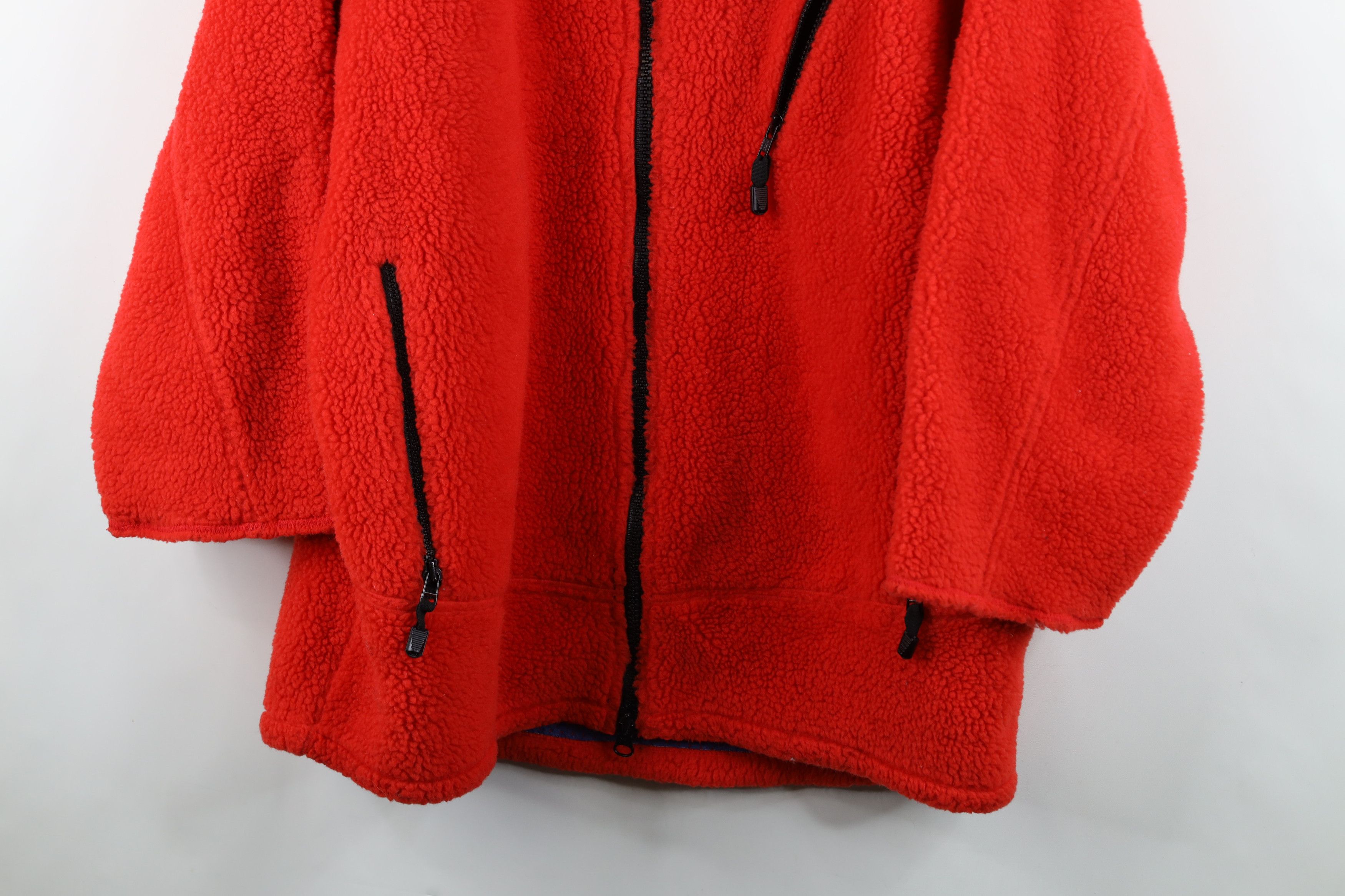 Vintage Vintage 90s Streetwear Deep Pile Fleece Zip Jacket Red Size US XXL / EU 58 / 5 - 3 Thumbnail