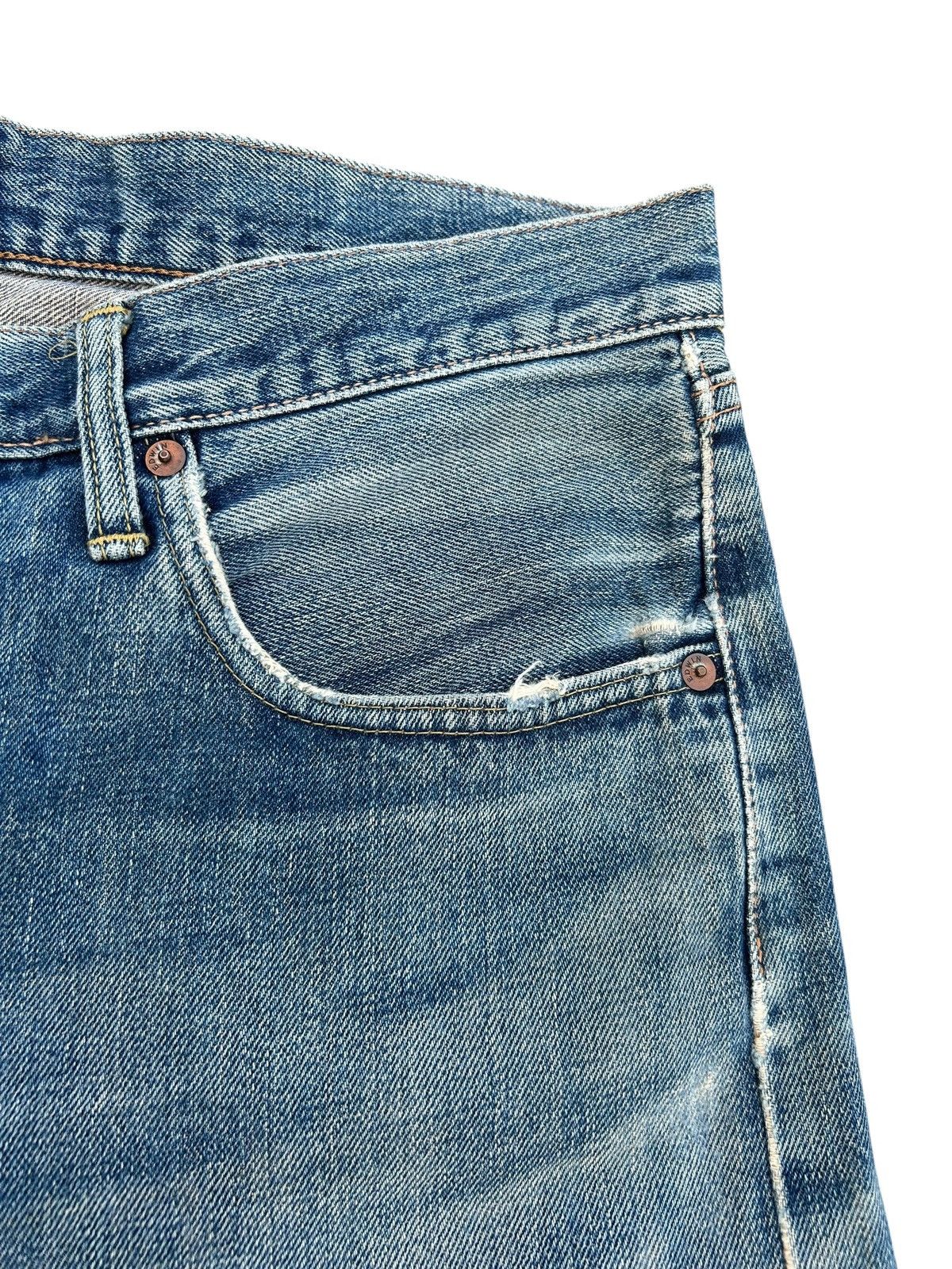 Kapital Thrashed Vintage Edwin 505x Selvedge Distressed Denim jeans Size US 33 - 7 Thumbnail