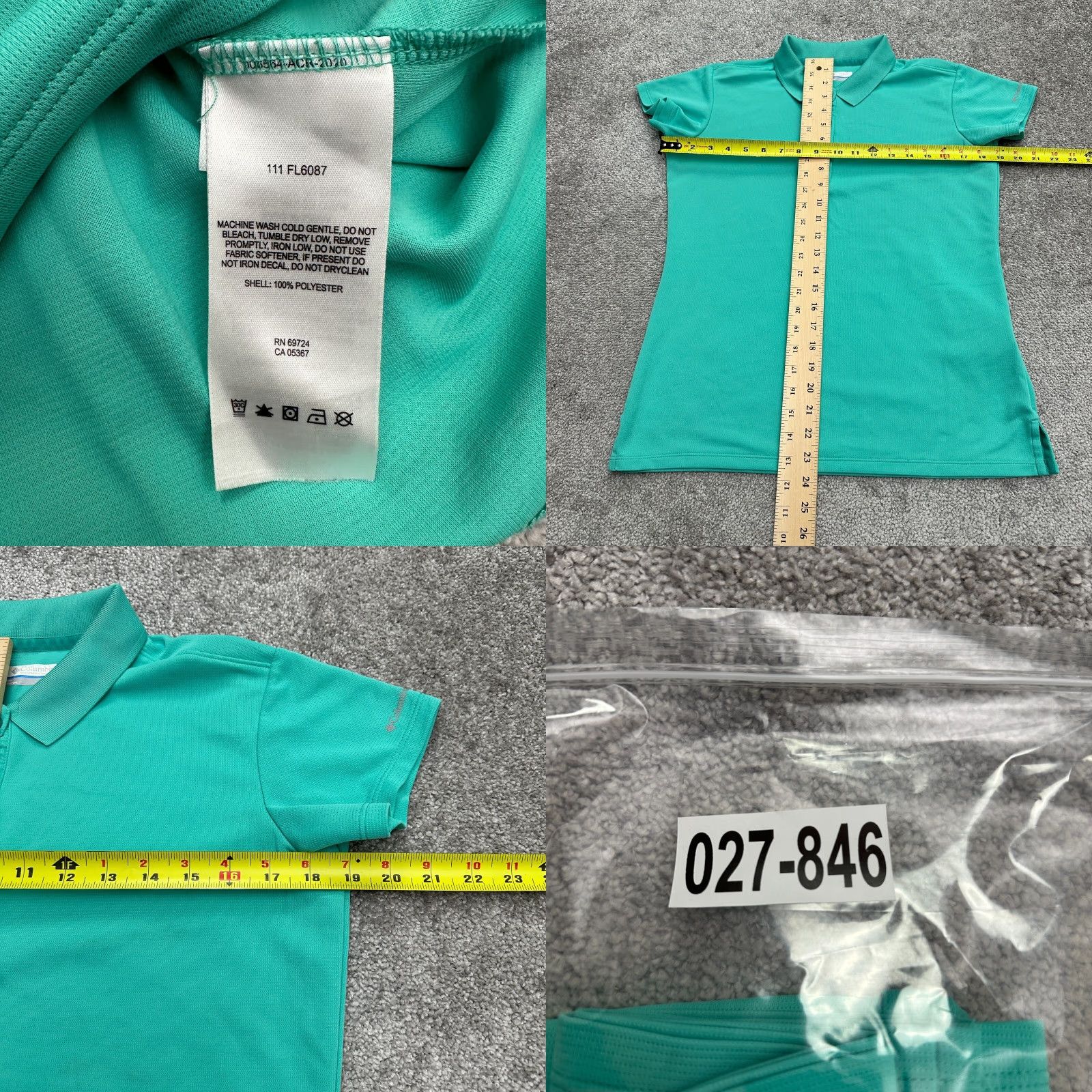 Vintage Columbia Shirt Womens Medium Green Polo Collared Short Sleeve Size M / US 6-8 / IT 42-44 - 8 Thumbnail