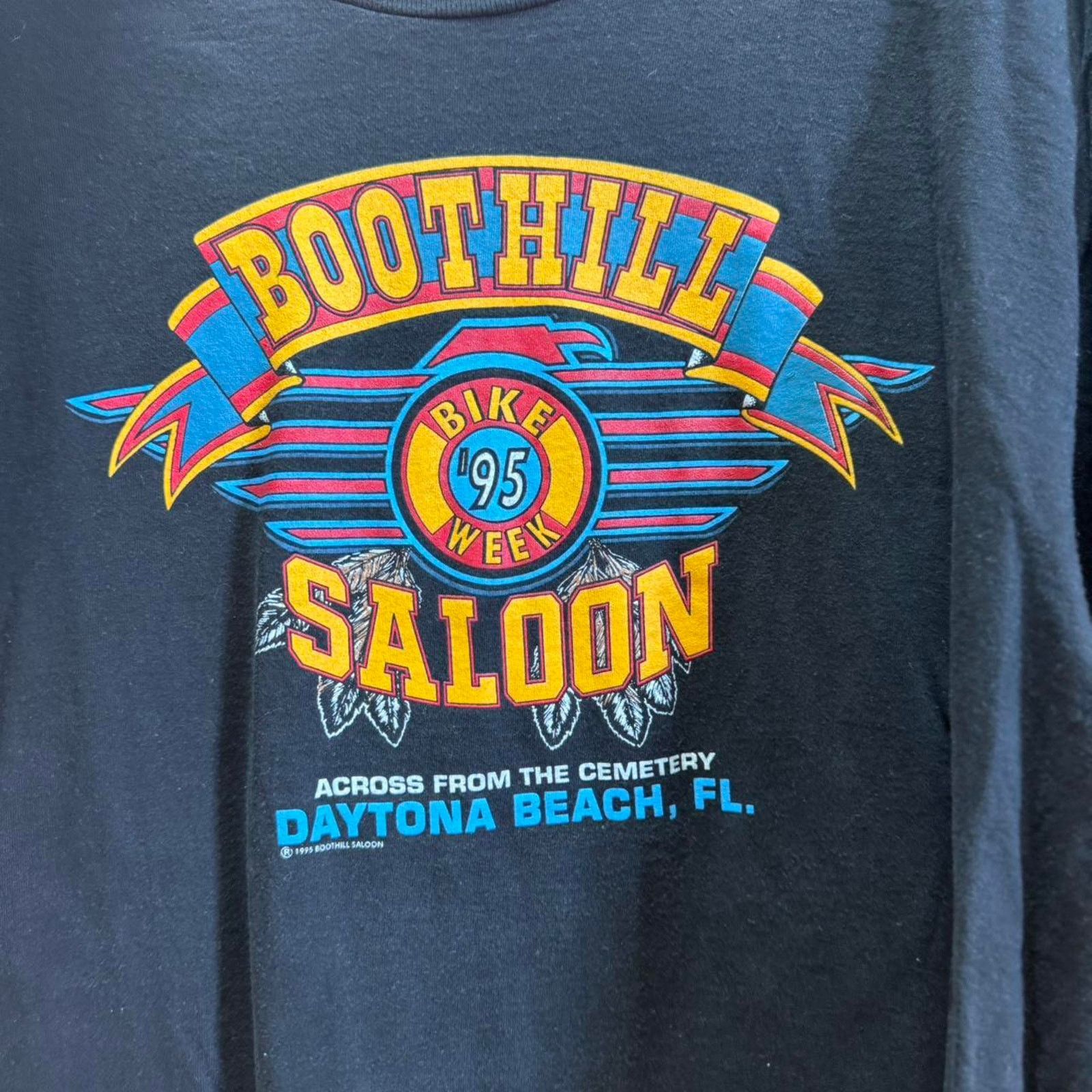 Harley Davidson × Vintage Vintage 90s Boothill Saloon Motorcycle Biker T-Shirt Size US XL / EU 56 / 4 - 3 Thumbnail