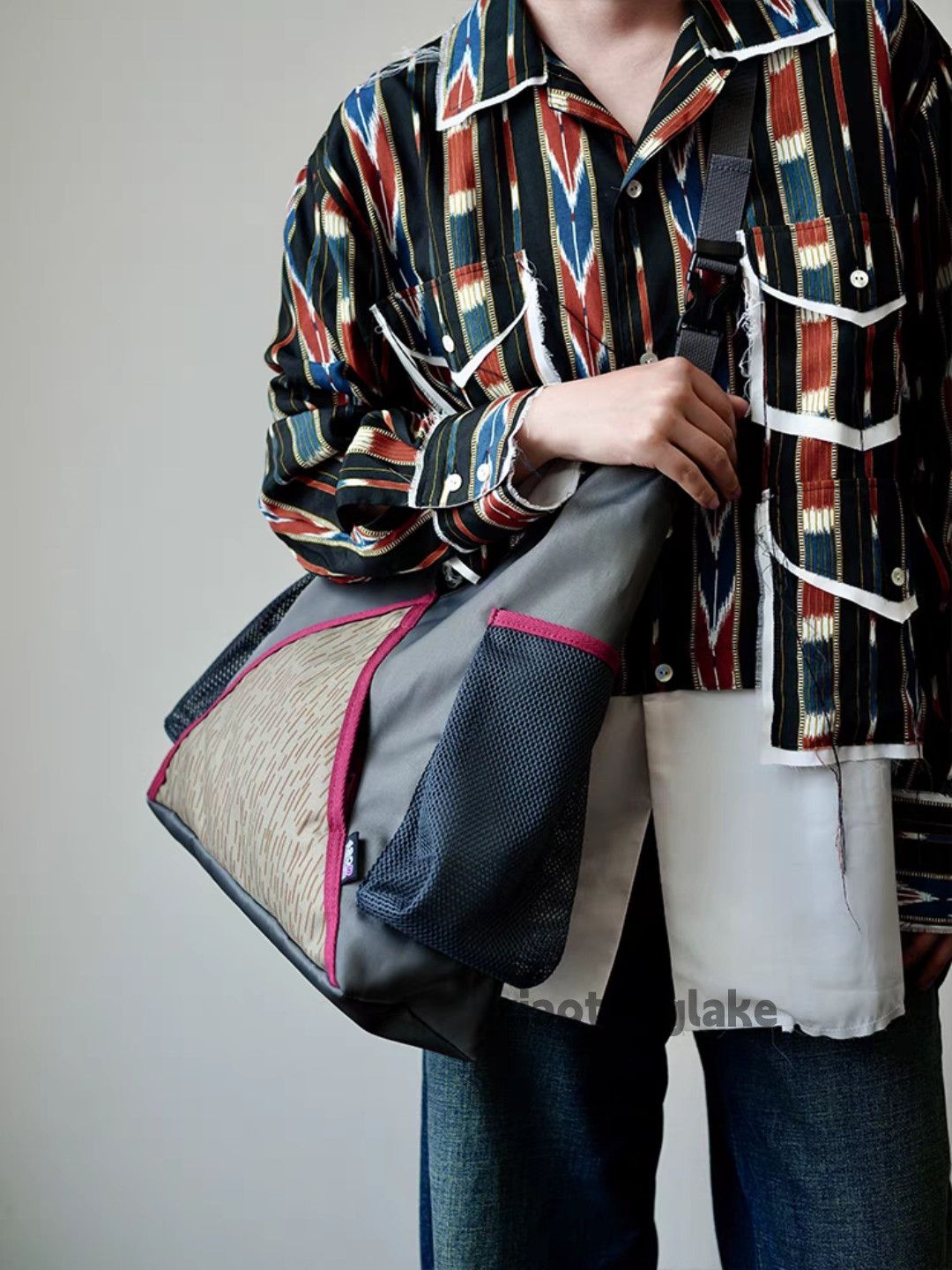 Vintage Unisex outdoor sports patchwork sports tote bag Size ONE SIZE - 2 Thumbnail