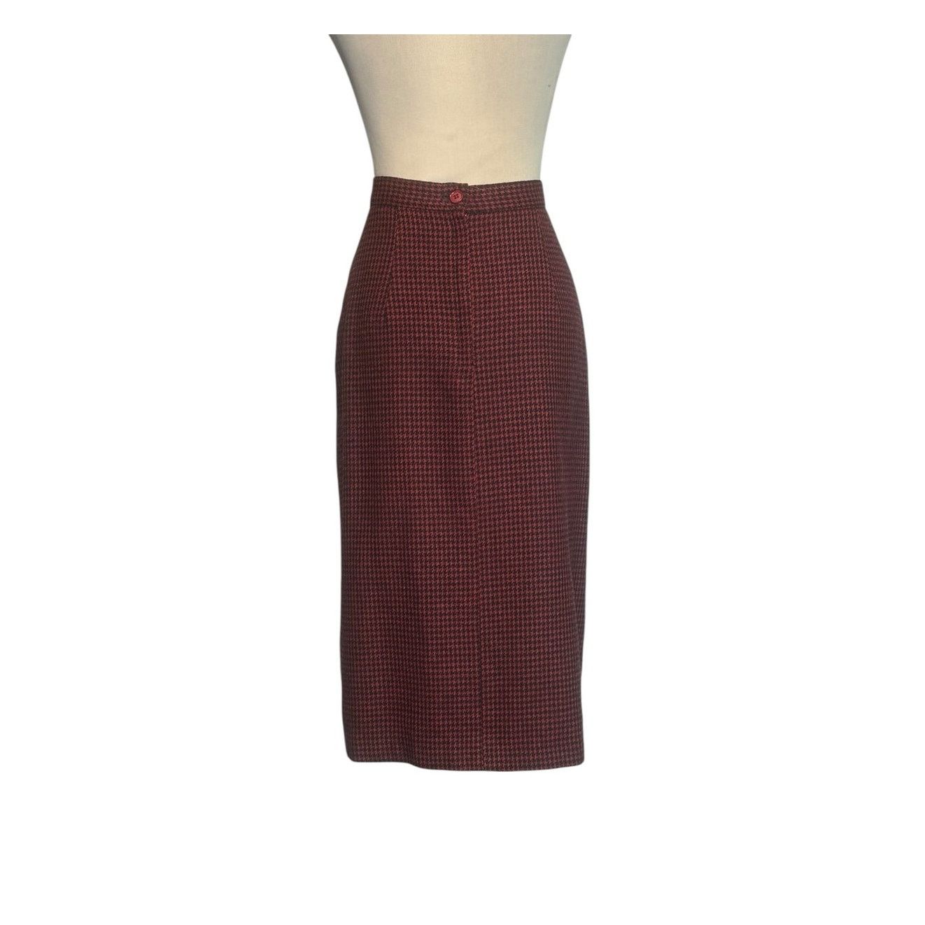 Porsche Design Porsche vintage red black houndstooth pencil skirt size 9/10 Size 27" / US 4 / IT 40 - 2 Thumbnail