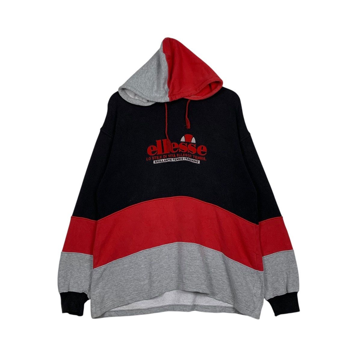 Vintage Ellesse Color Block Pullover Hoodie