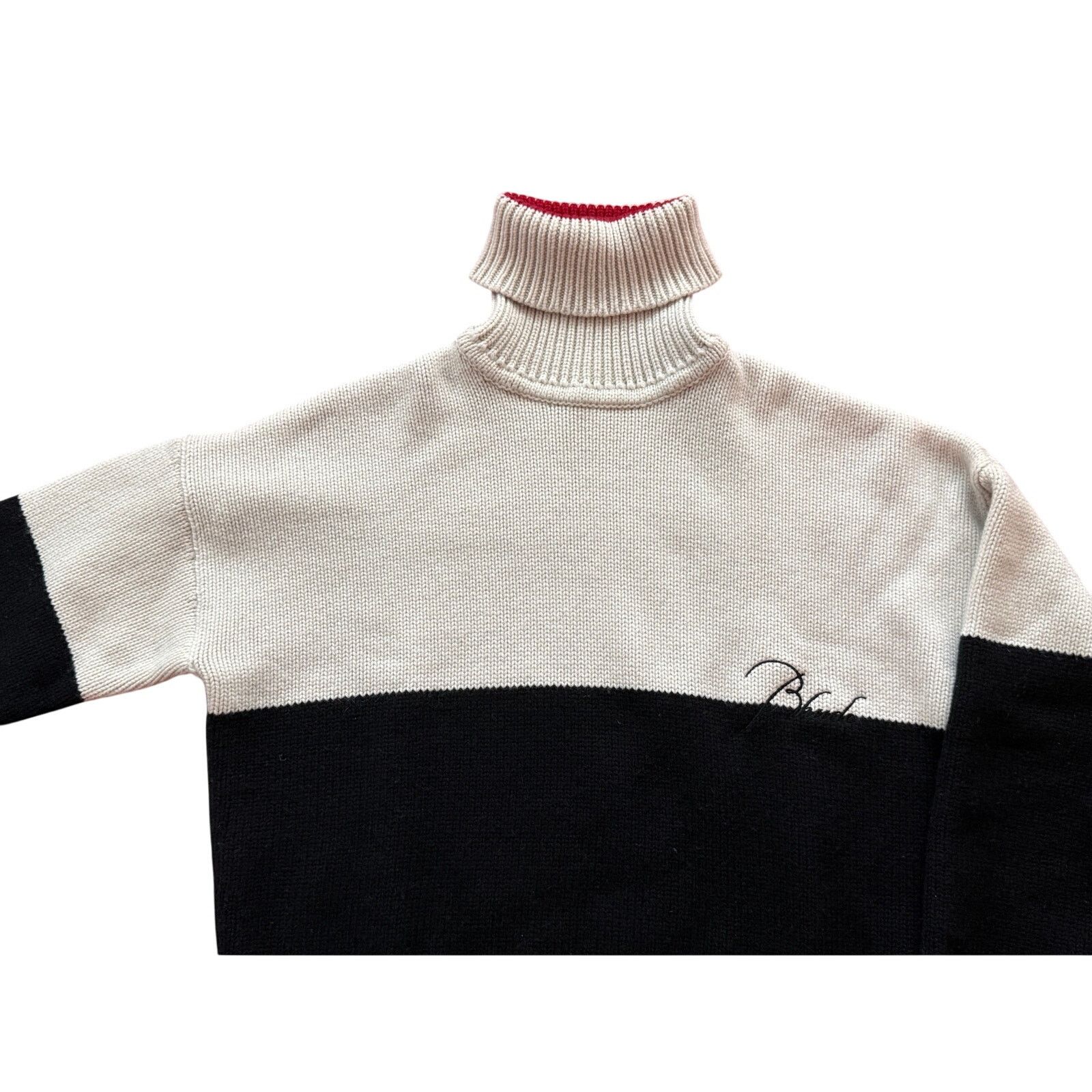 Rhude Rhude Black & Off-White Wool Colorblock Turtleneck Size US M / EU 48-50 / 2 - 6 Thumbnail