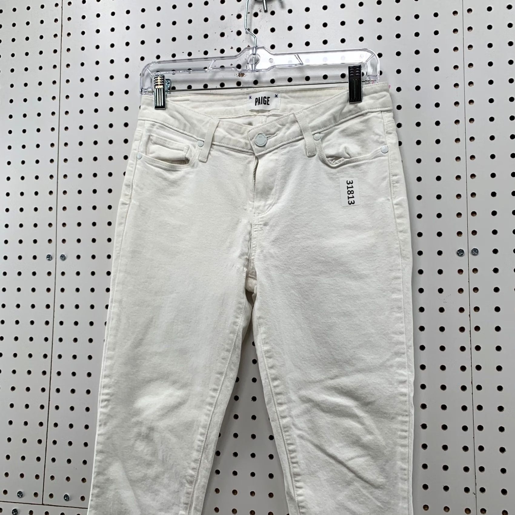 Paige Paige Verdugo Crop Skinny Slim Fit Jeans Womens White Size 28X26 Size 28" / US 6 / IT 42 - 4 Thumbnail