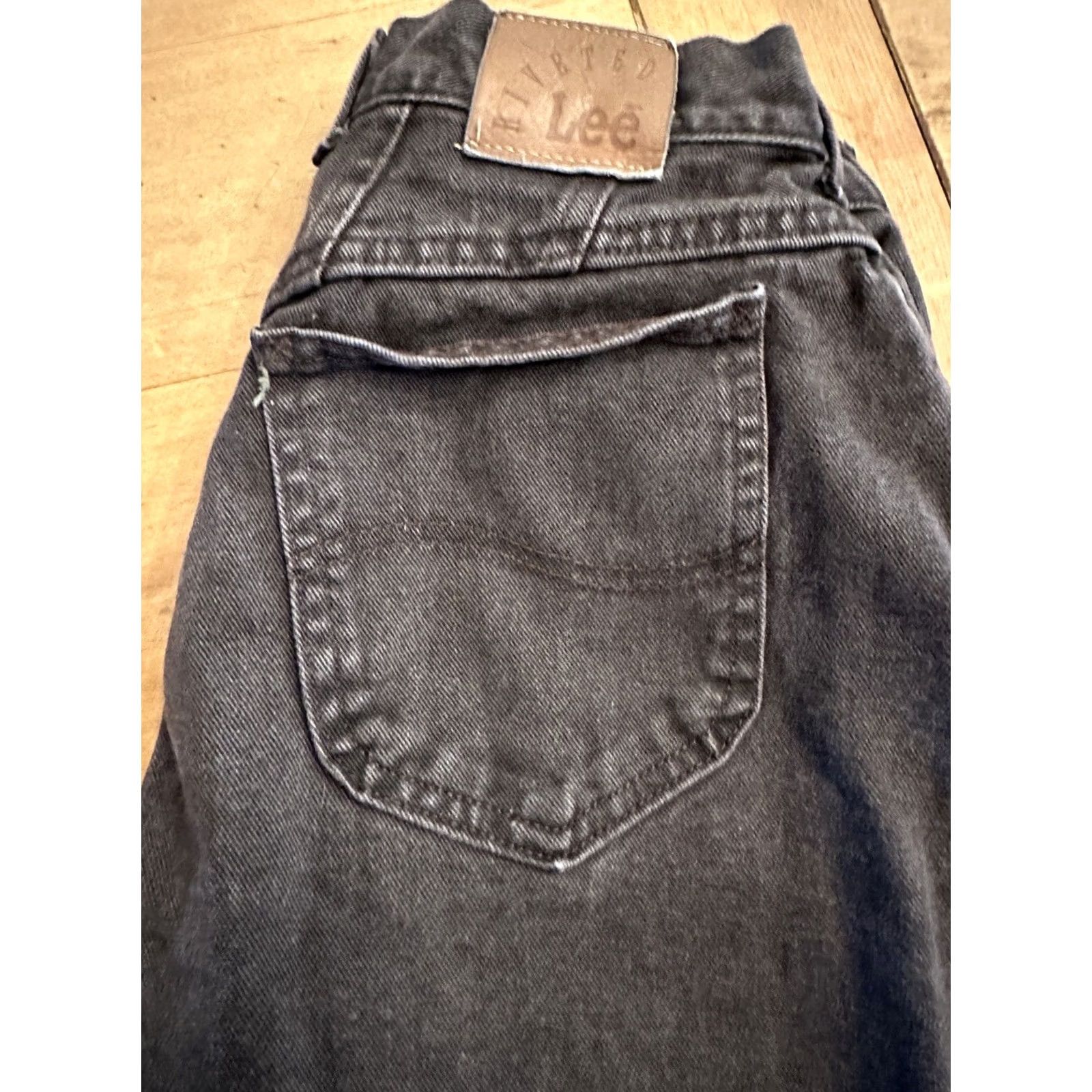 Lee VINTAGE Lee Mom Jeans Women 17 Black Riveted 80s USA Size 31x30 - Regular Straight Knit? Size 24" / US 00 / IT 34 - 3 Thumbnail