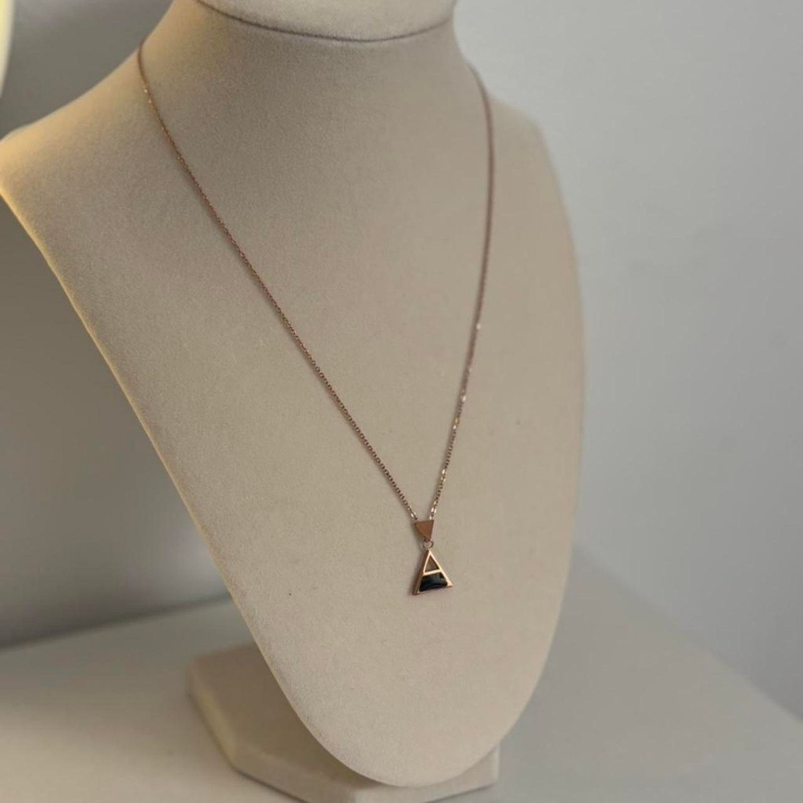 Other Triangle Necklace Black Enamel Rose Gold Size ONE SIZE - 2 Thumbnail
