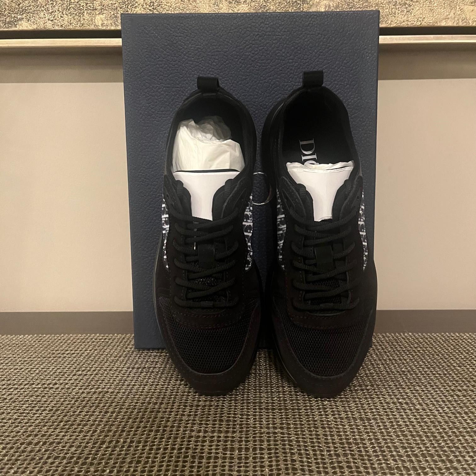 Dior o1rshd1 B25 Triple Runner Suede Oblique Mesh Sneakers Black Size US 6 / EU 39 - 13 Thumbnail