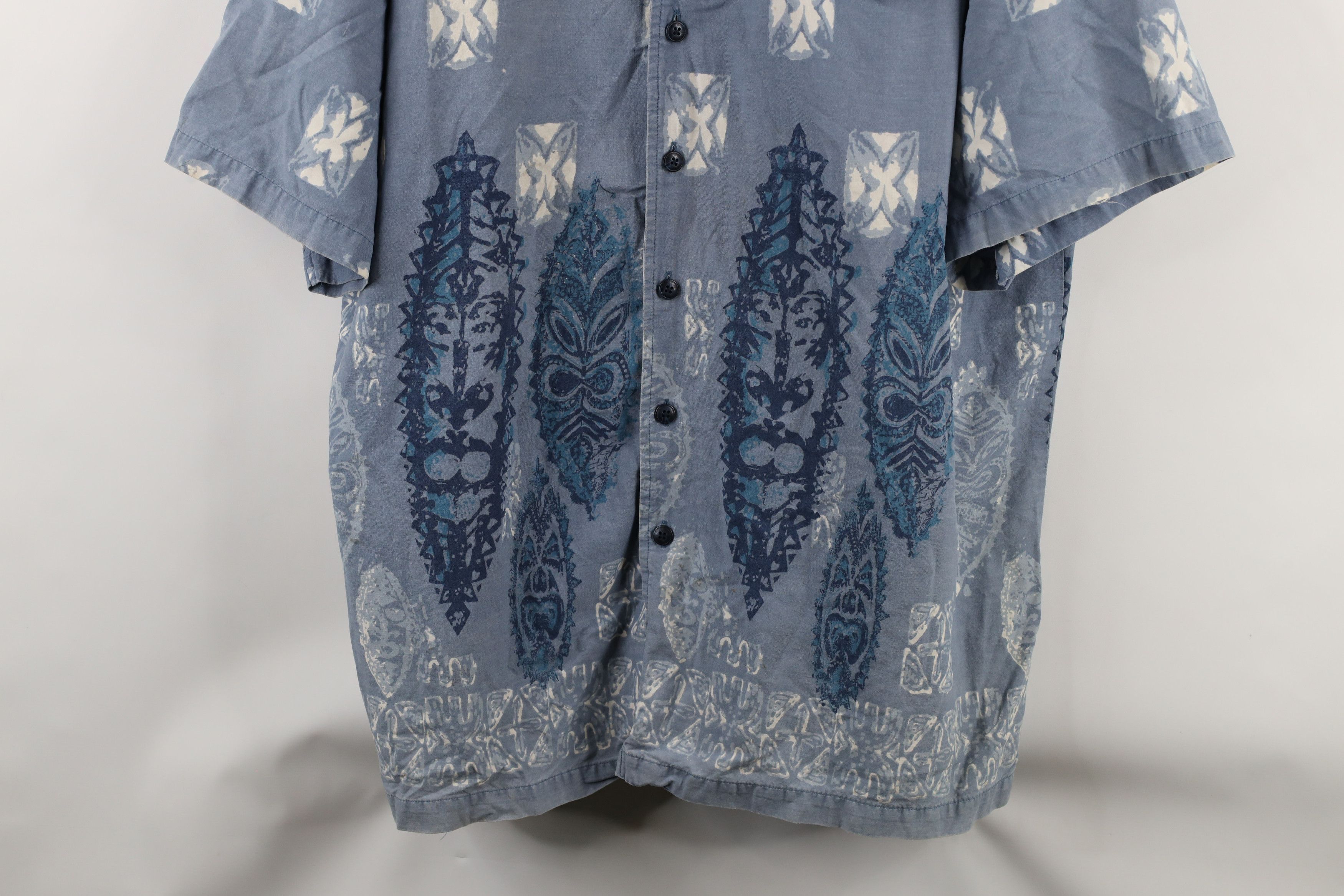 Vintage Vintage 90s Streetwear Mask Geometric Hawaiian Button Shirt Size US XL / EU 56 / 4 - 3 Thumbnail