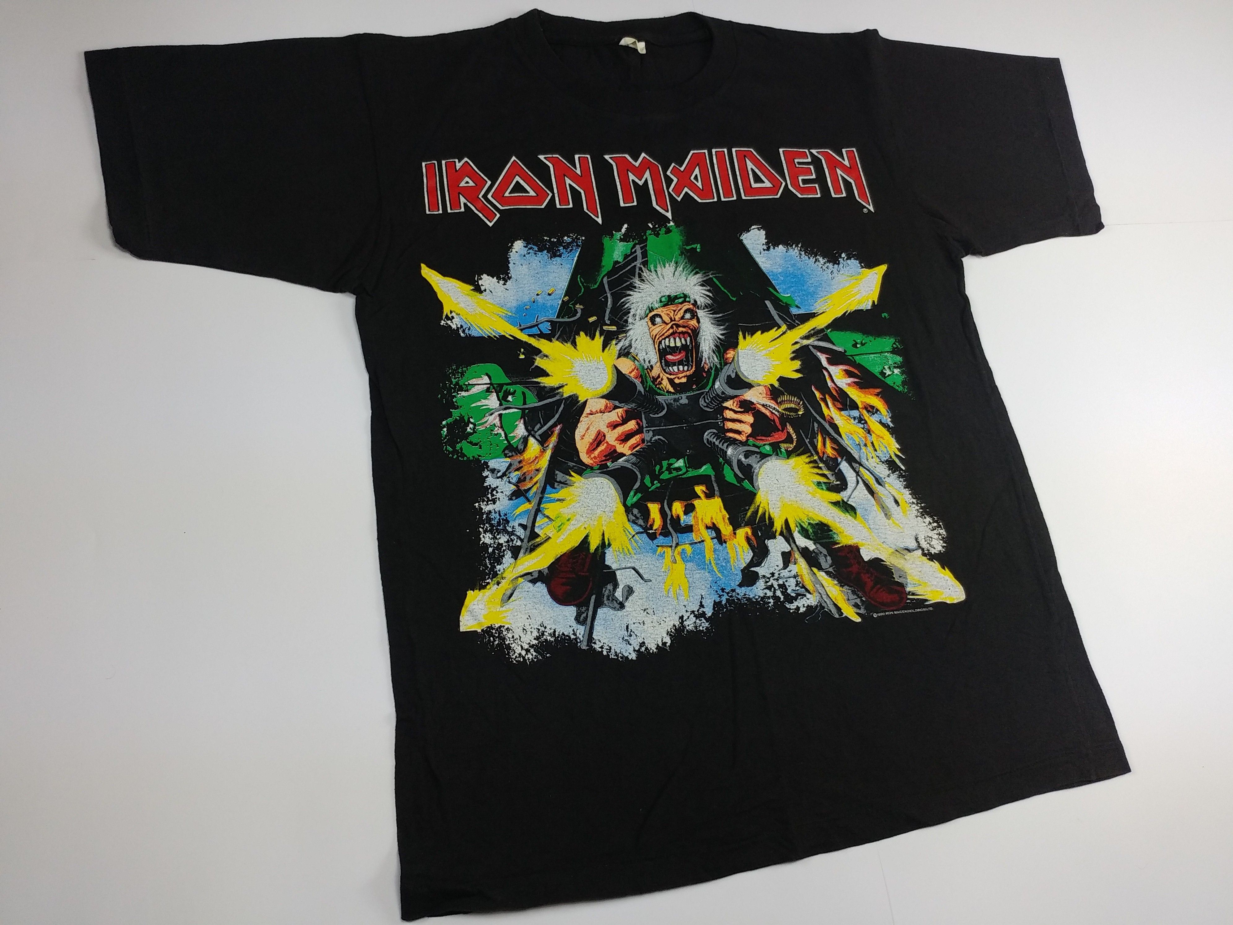 Vintage Vintage Iron Maiden T-Shirt 1990 No Prayer On The Road L Size US L / EU 52-54 / 3 - 3 Thumbnail