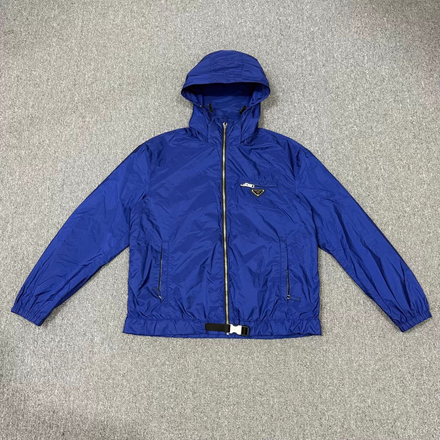 Prada Recycled Nylon Blue Triangle Logo L Jacket Mint