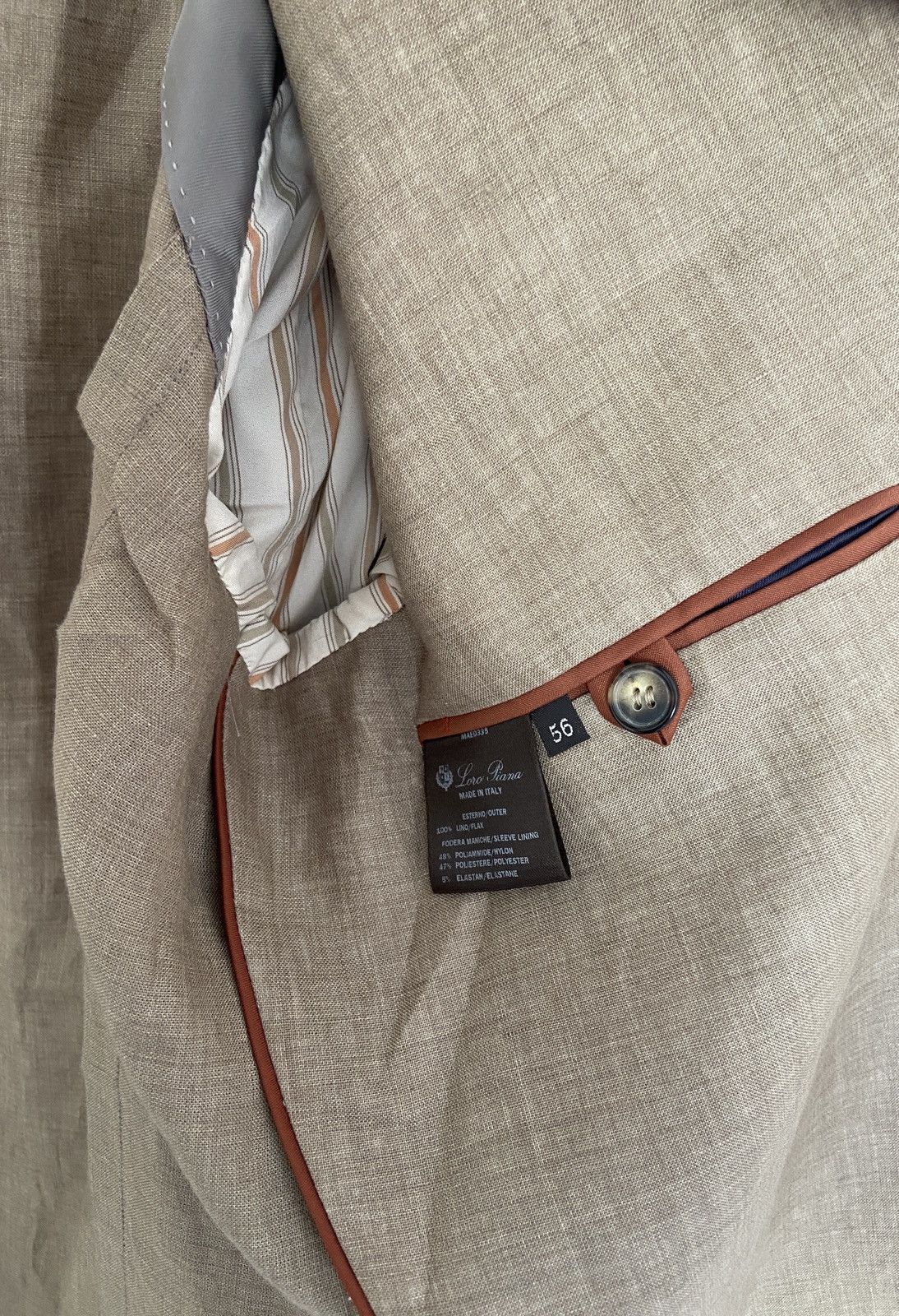 Loro Piana Loro Piana Two-Button Rain System Unstructured Linen Blazer Size 46R - 10 Thumbnail