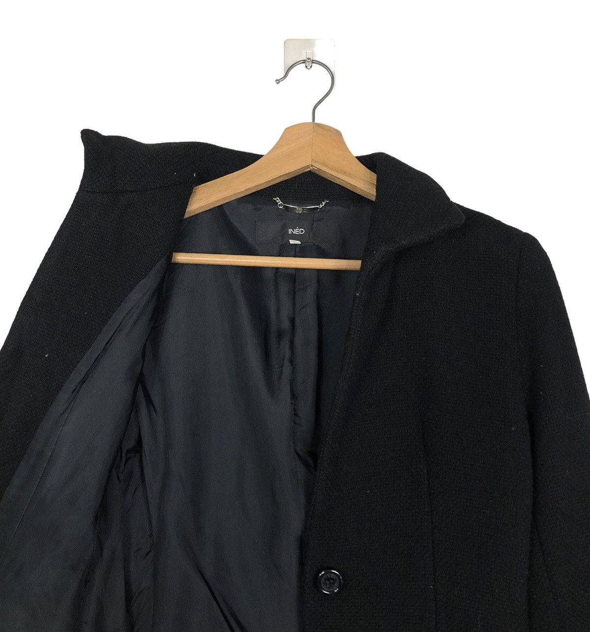 Japanese Brand 🔥RICH BLACK CROPPED WOOL JACKET INED JAPAN Size M / US 6-8 / IT 42-44 - 12 Thumbnail