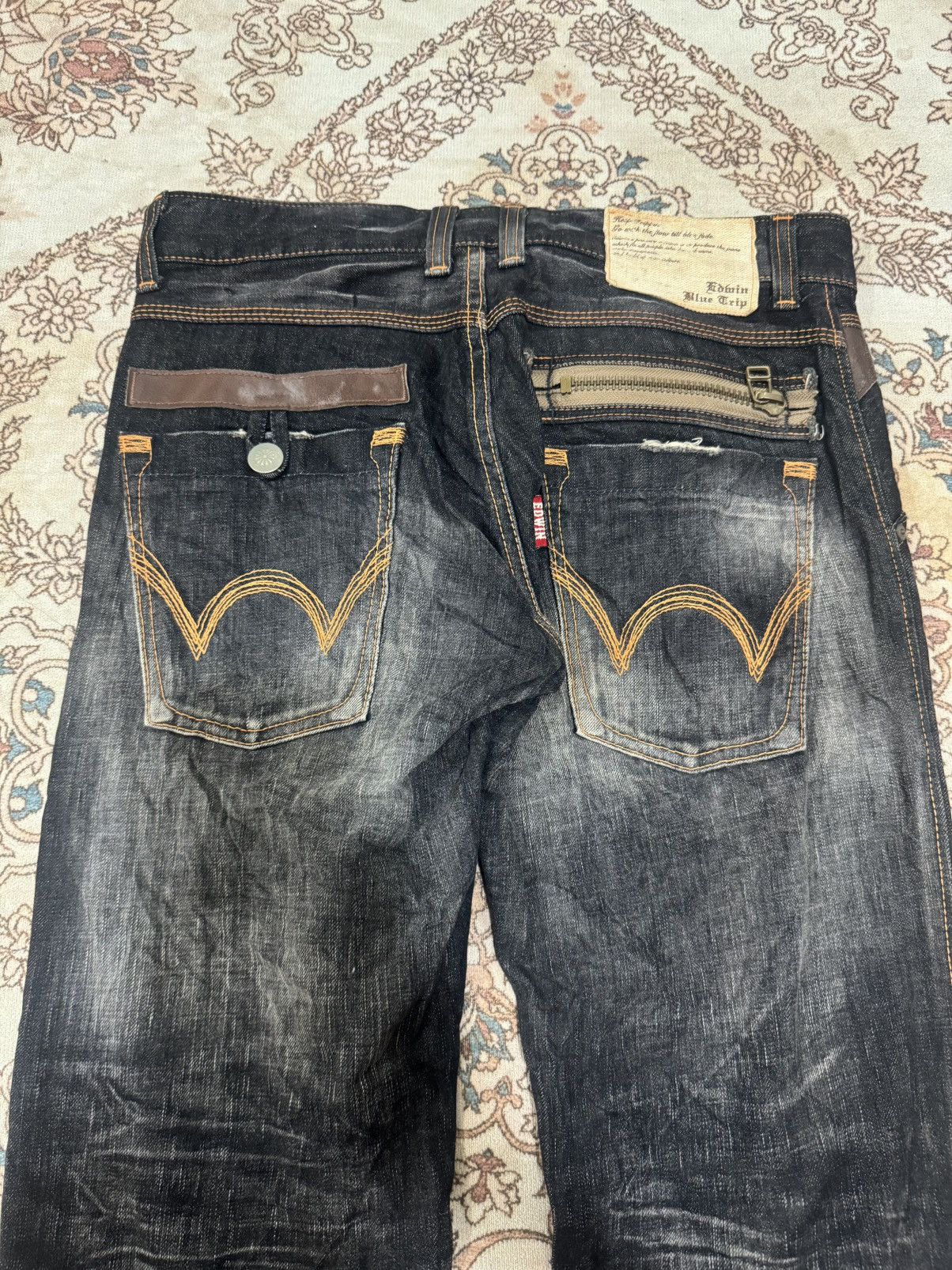 Edwin × If Six Was Nine × Vintage Edwin Blue Trip Straight Jeans Size US 30 / EU 46 - 7 Thumbnail