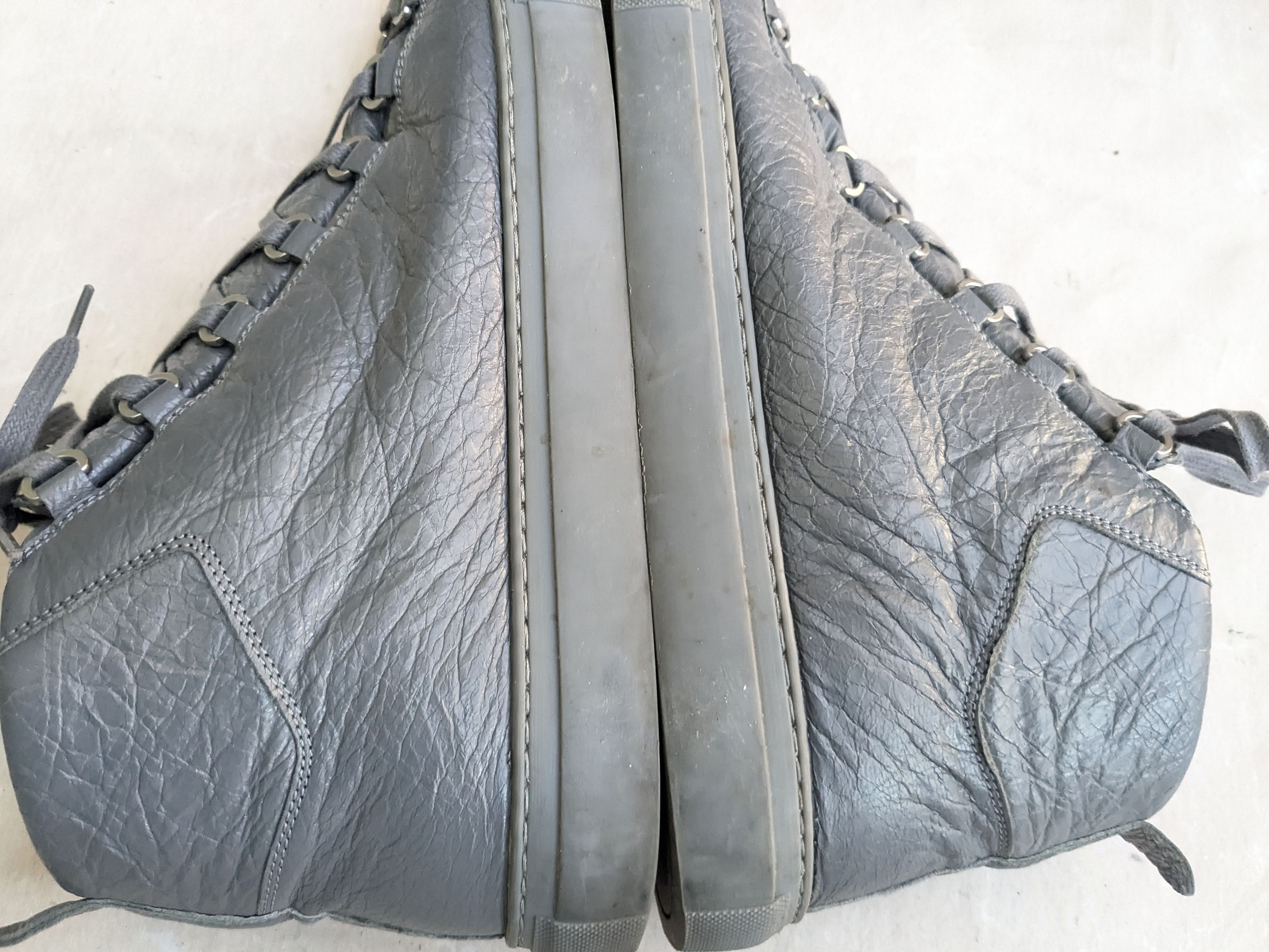 Balenciaga Balenciaga Arena Gray 13 Leather High Tops Size US 13 / EU 46 - 9 Thumbnail